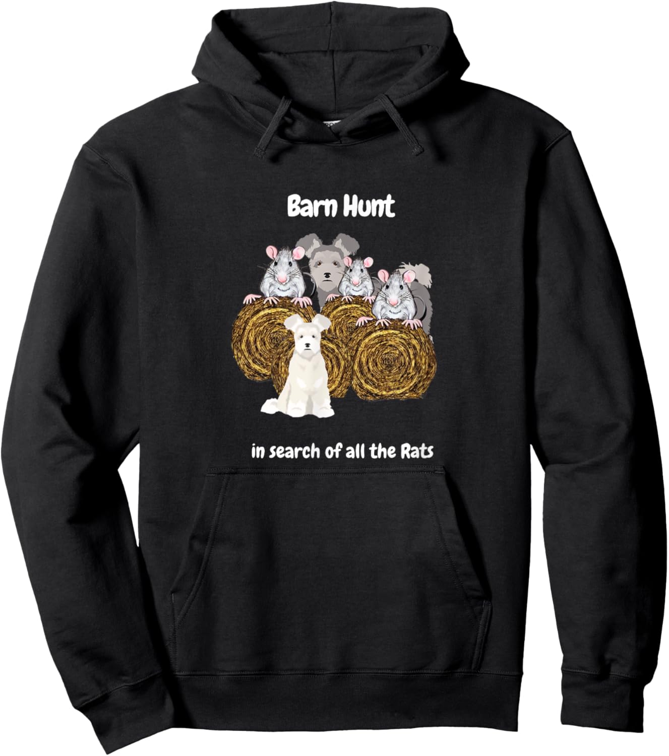 Funny Barn Hunt - in search of rats with a Pumi dog Hoodie - Hoodie | Black