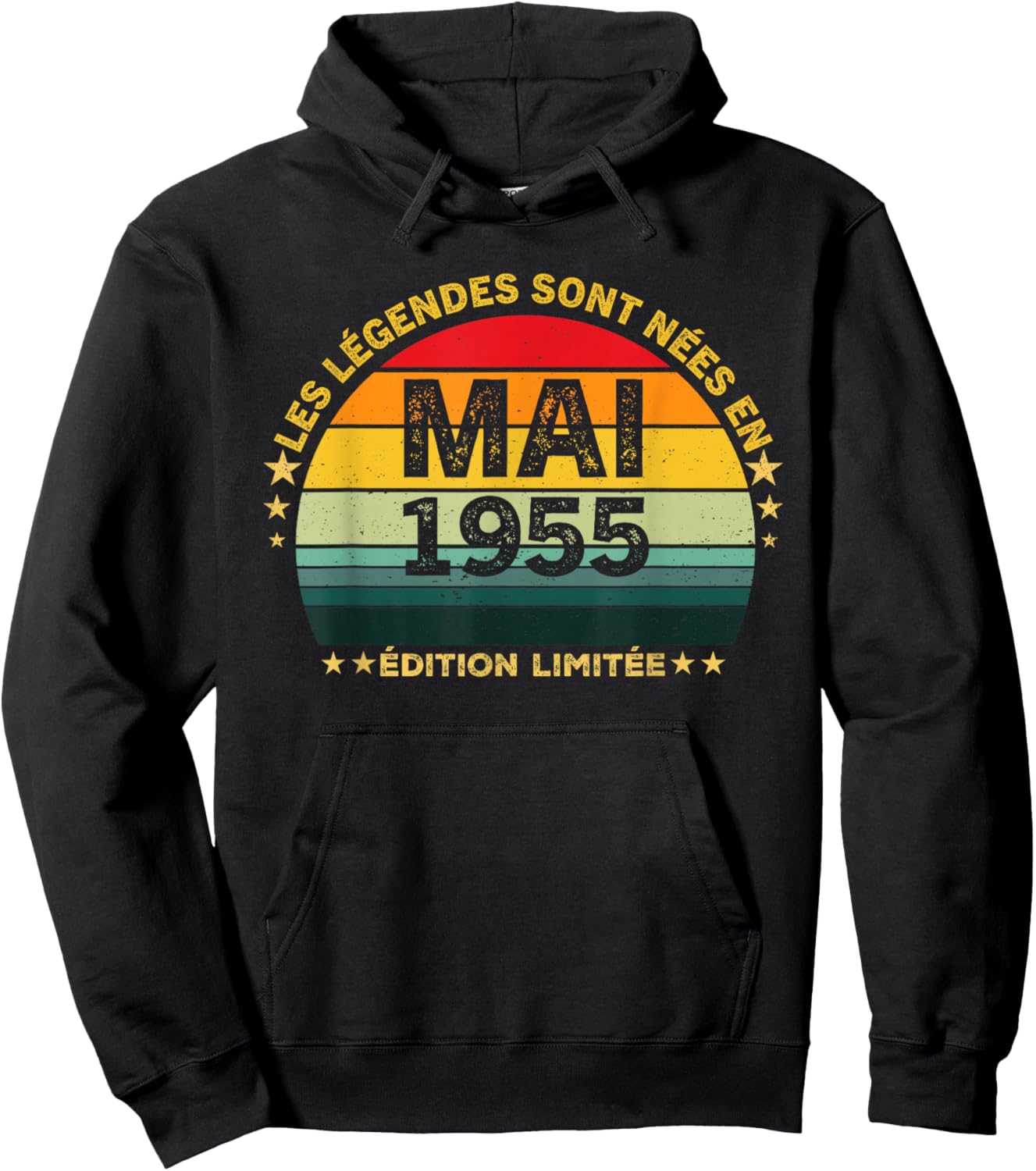 Retro Mai 1955 Édition limitée 71 Ans 71e Anniversaire Hoodie - Hoodie | Black