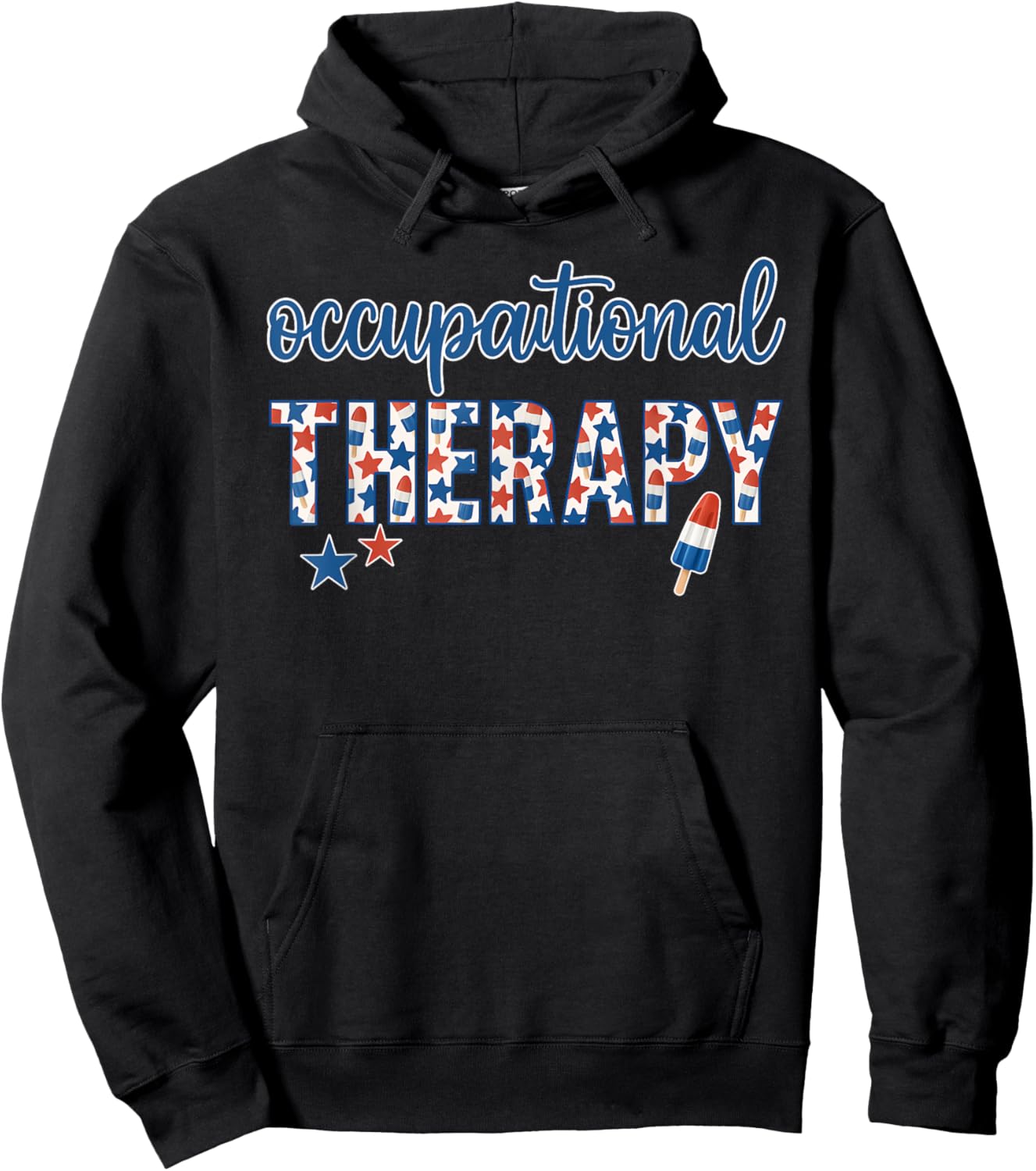 Red White Blue Hoodie - Hoodie | Black