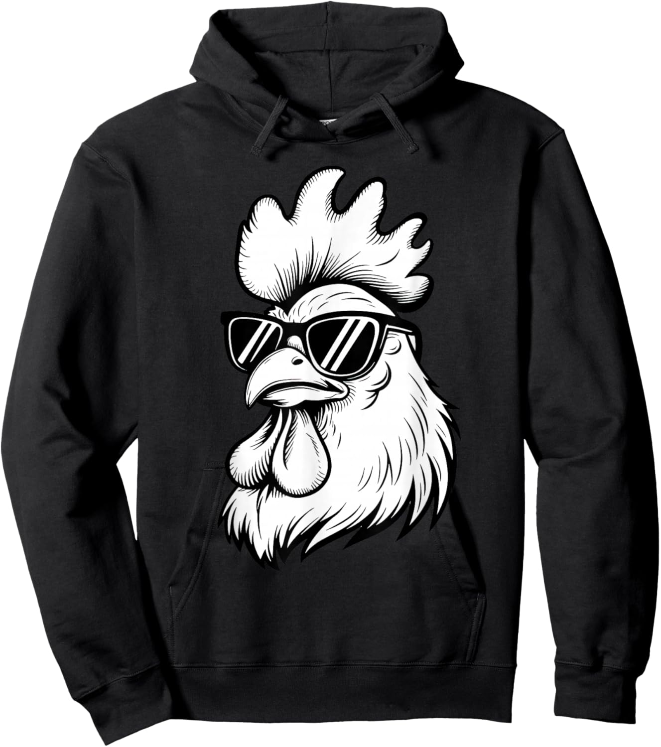 Funny Chicken With Sunglasses Chicken Farm Animals Lover Hoodie - Hoodie | Black