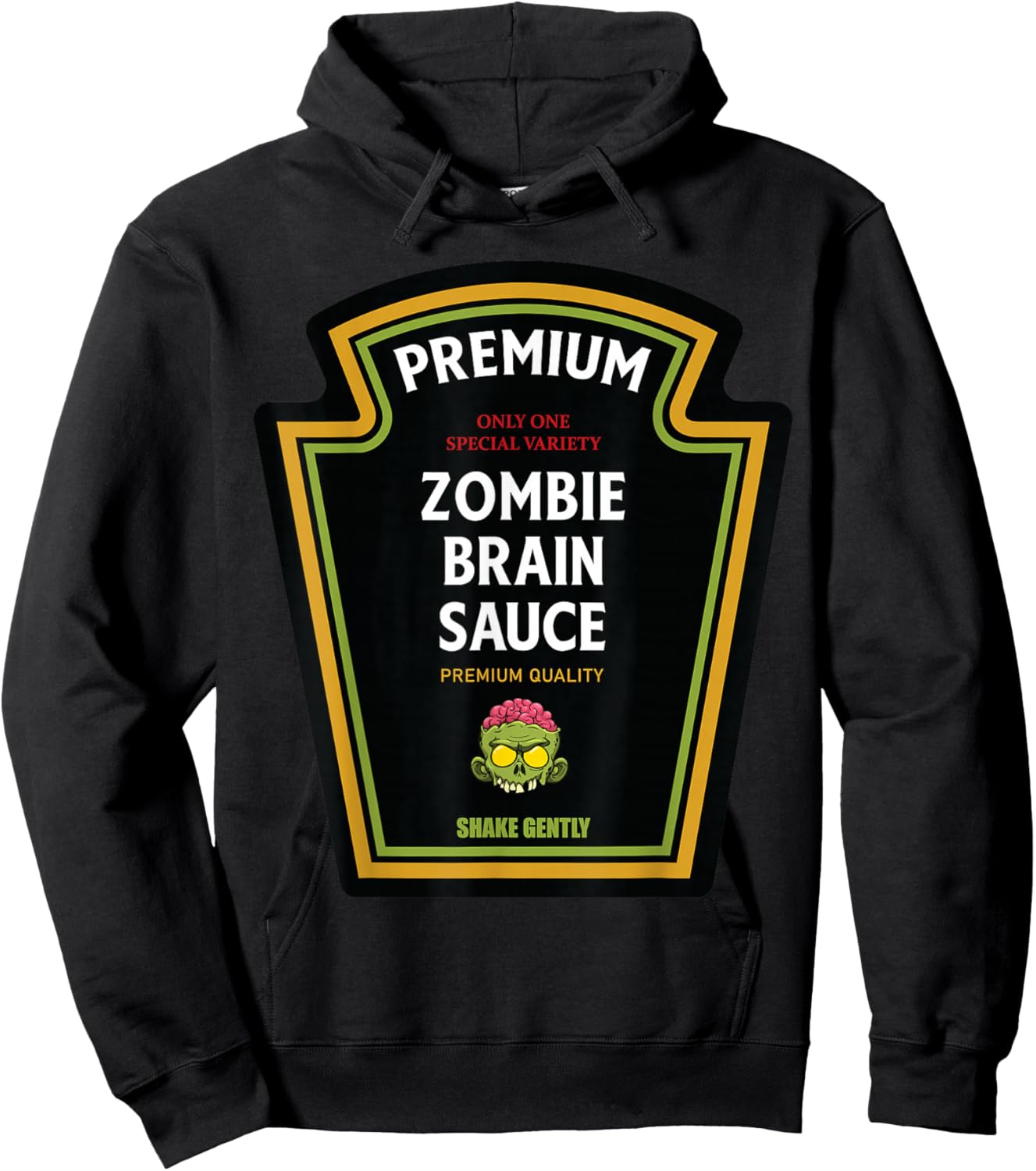 Zombie Brain Sauce 2024 Halloween Ketchup Matching Costume Hoodie - Hoodie | Black