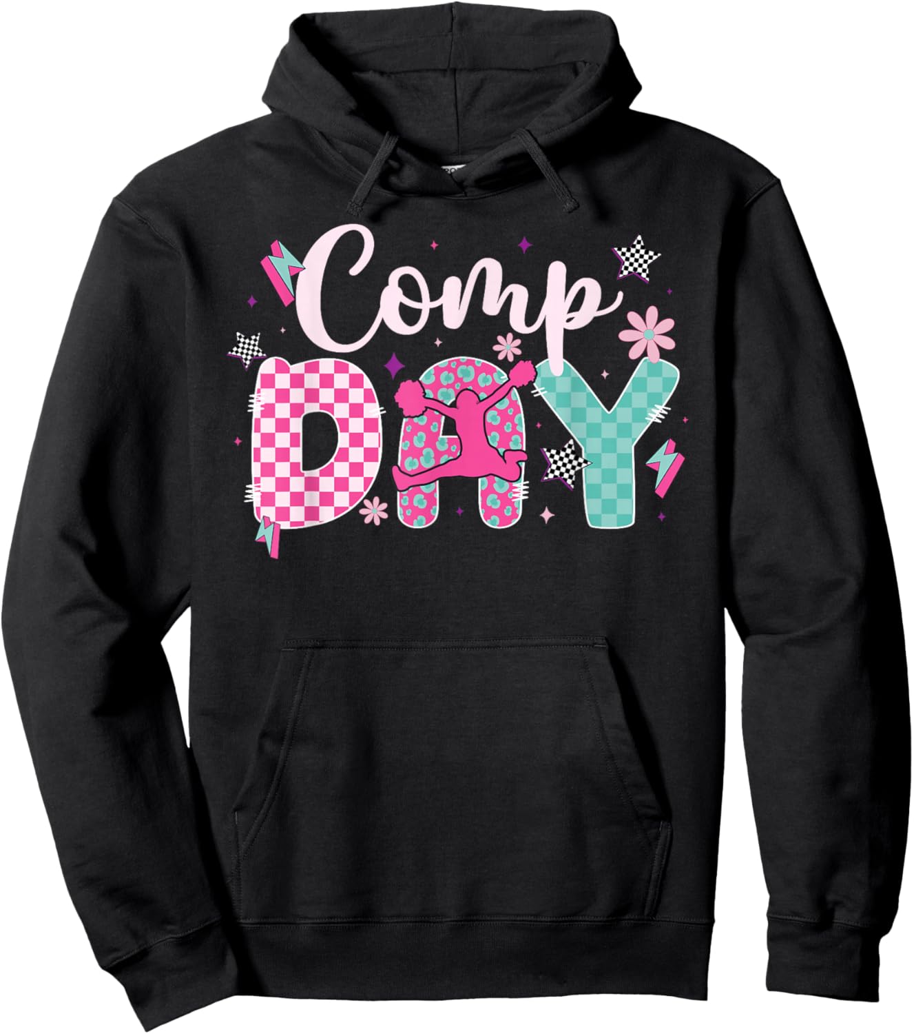 Cheer Comp Day Cheerleading Competition Day Hoodie - Hoodie | Black