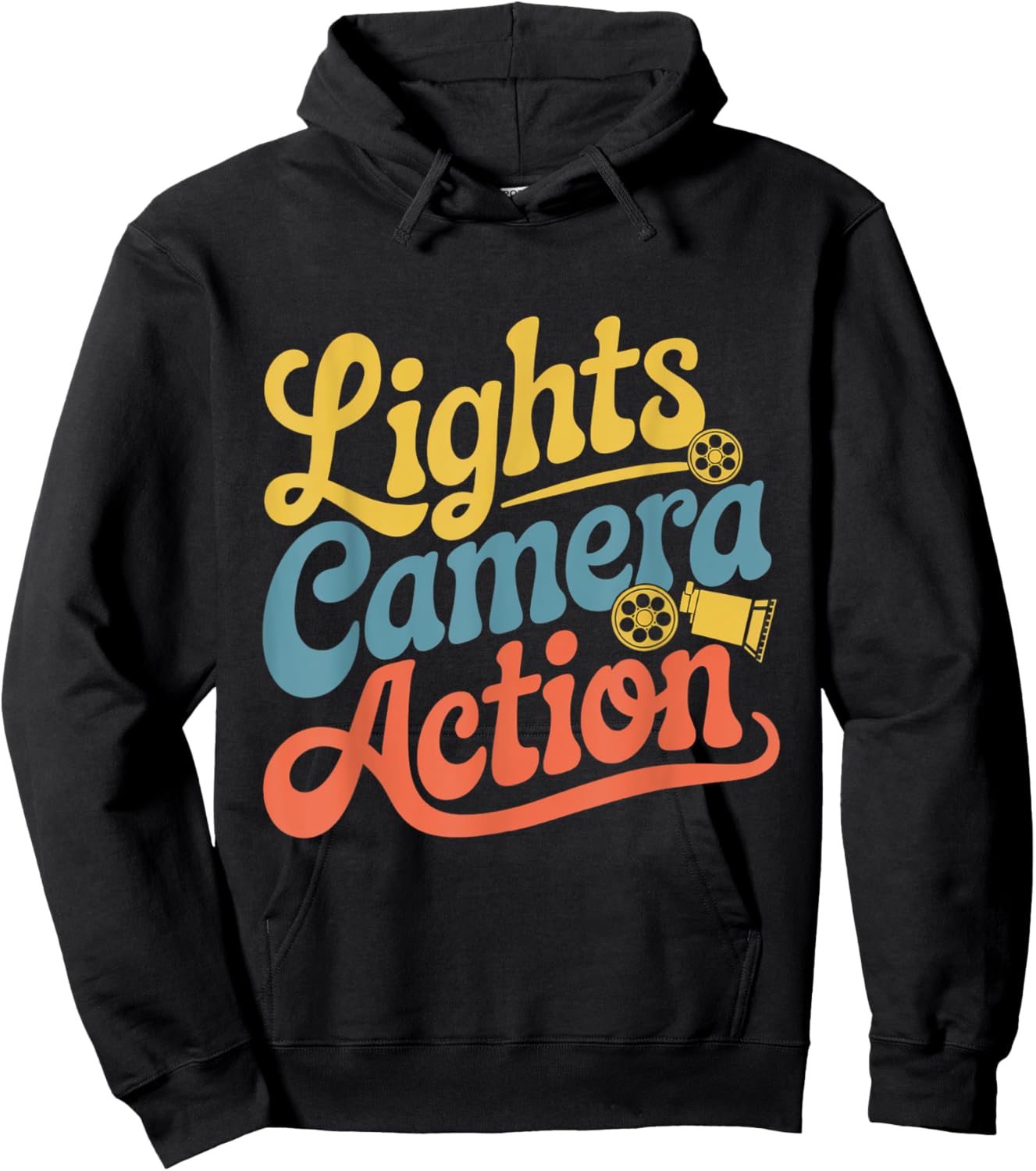 Director Film Crew Lights Camera Action Video Producer Quote Hoodie - Hoodie | Black