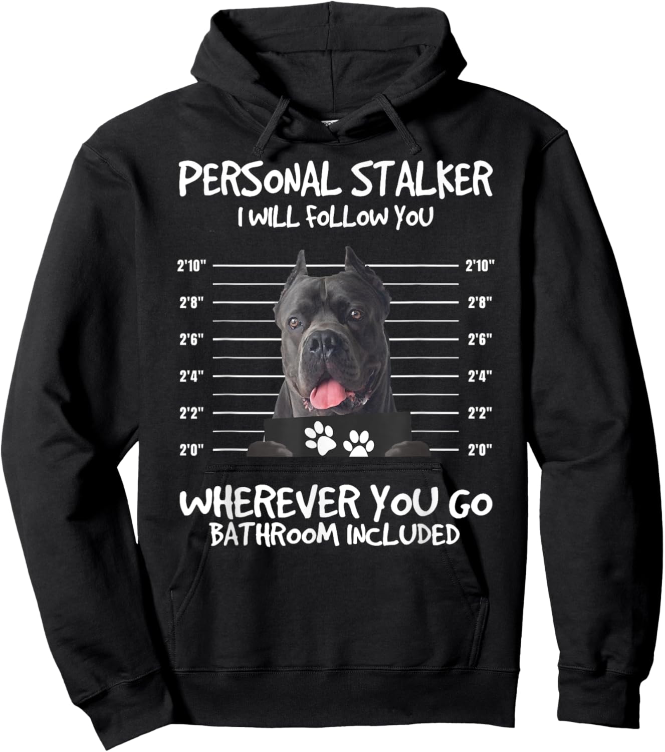 Funny Personal Stalker Black Cane Corso For Dog Owner Women Hoodie - Hoodie | Black
