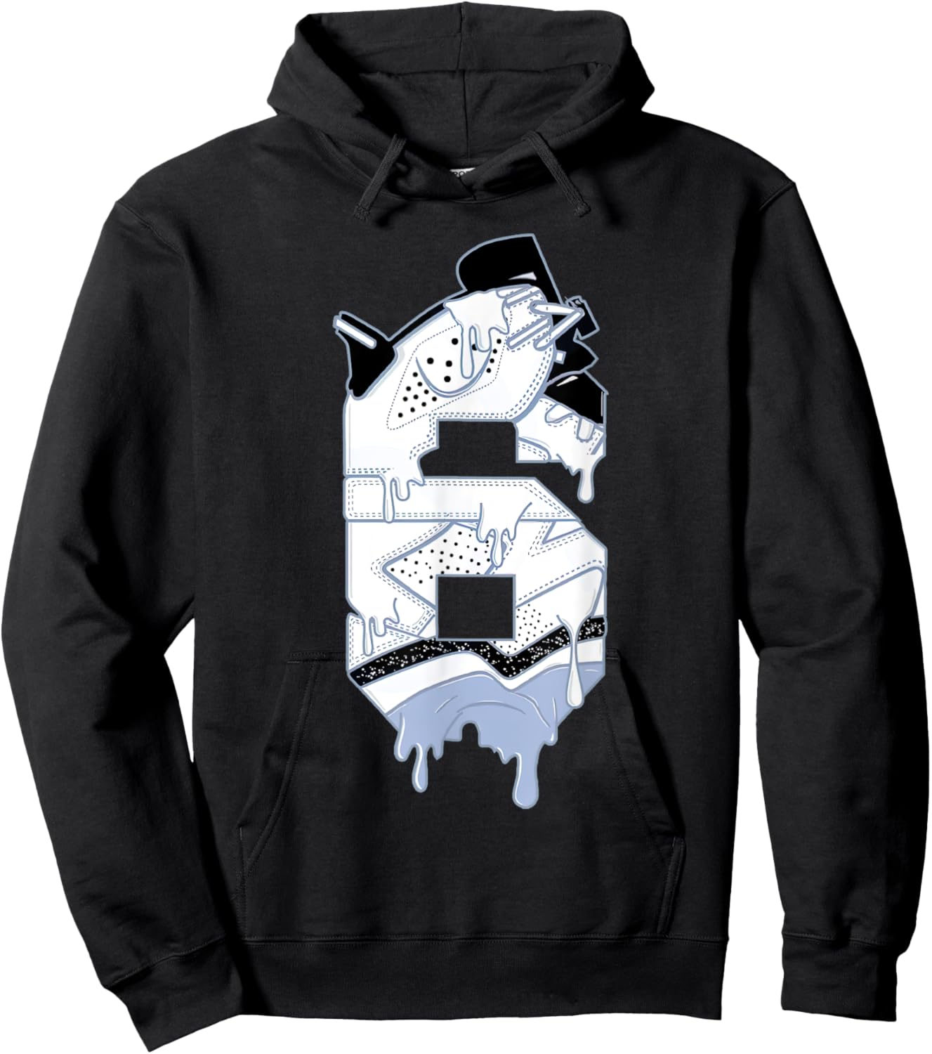 Number 6 Reverse Black White 6s Matching Women Hoodie - Hoodie | Black