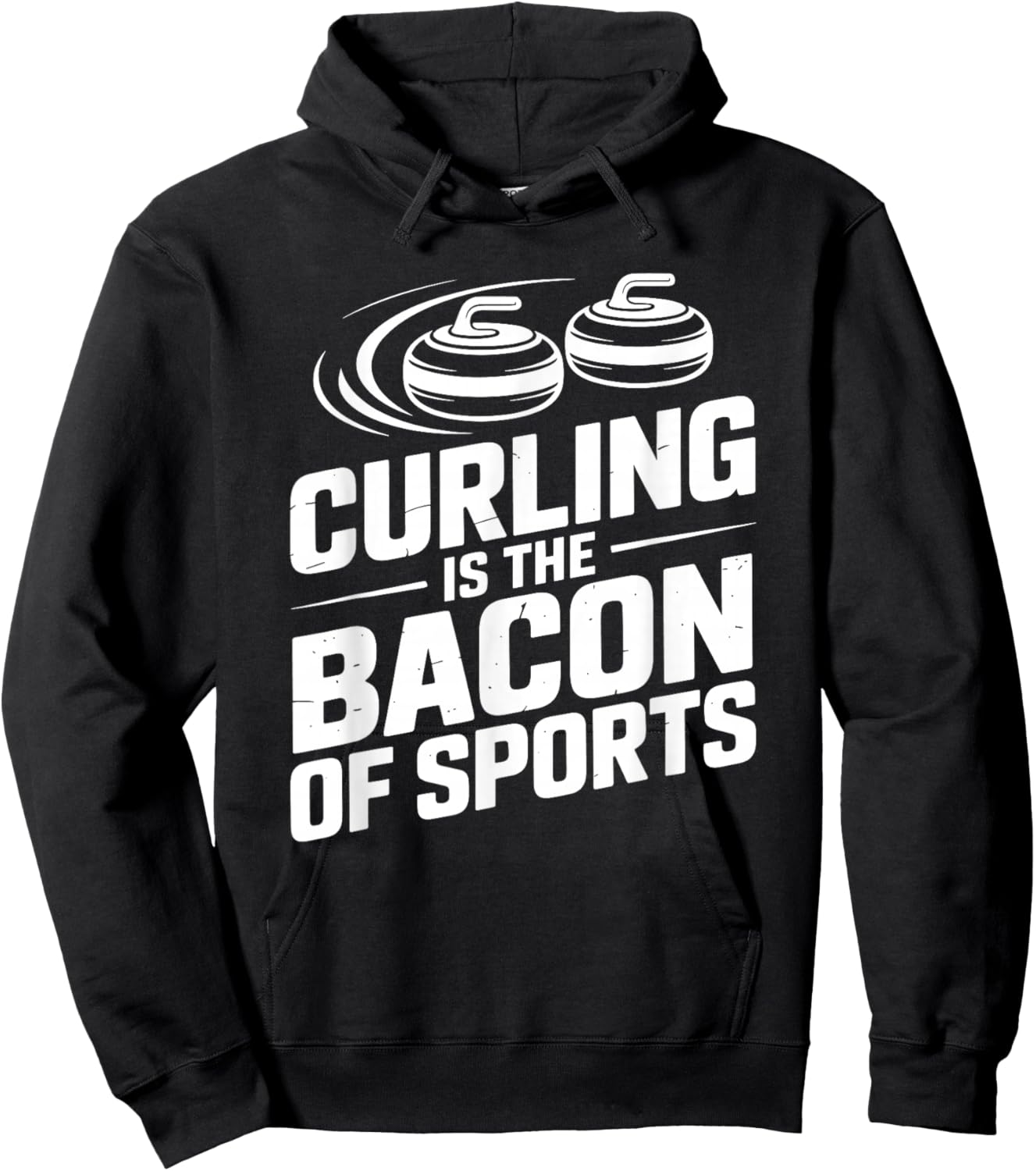 Curling is The Bacon of Sports, Curler Rock Stone and Coach Hoodie - Hoodie | Black