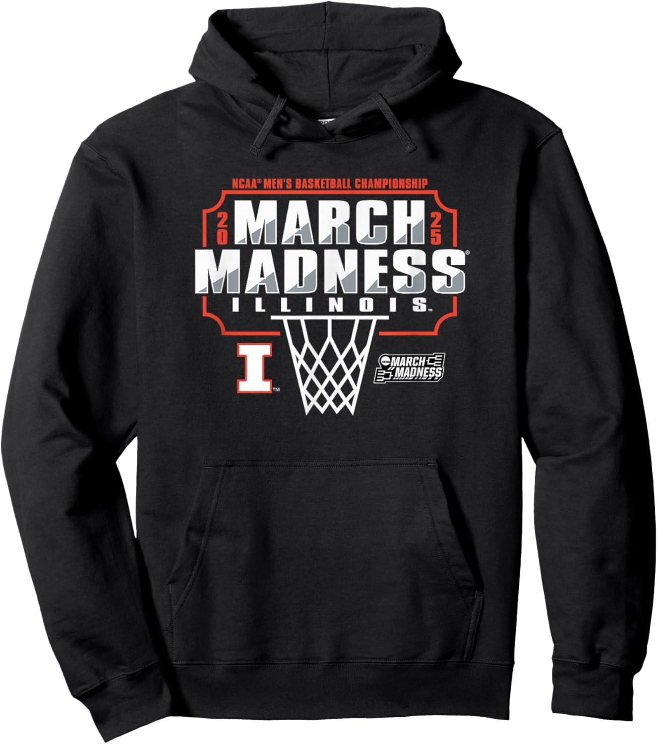 Illinois Fighting Illini March Madness 2025 Men's Basketball Hoodie - Hoodie | Black