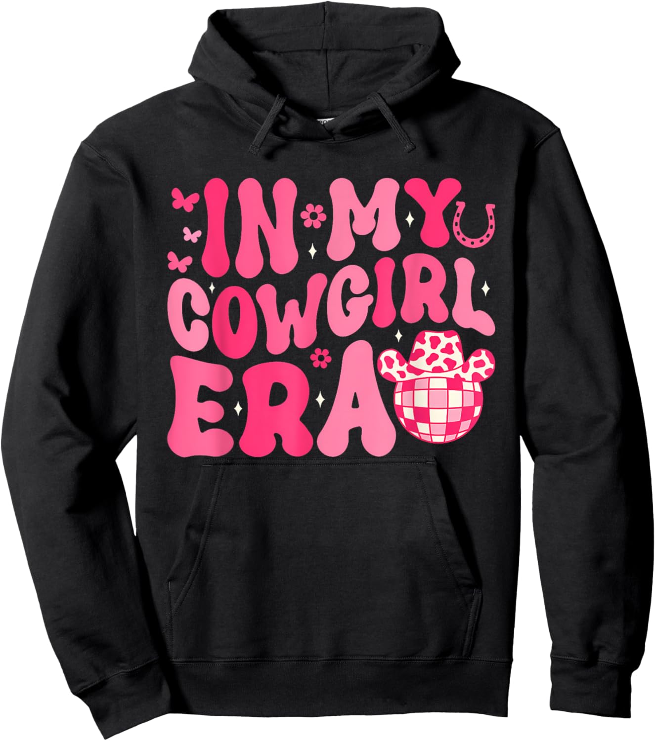 In My Cowgirl Era Groovy Cute Western Rodeo Cowgirl Hoodie - Hoodie | Black