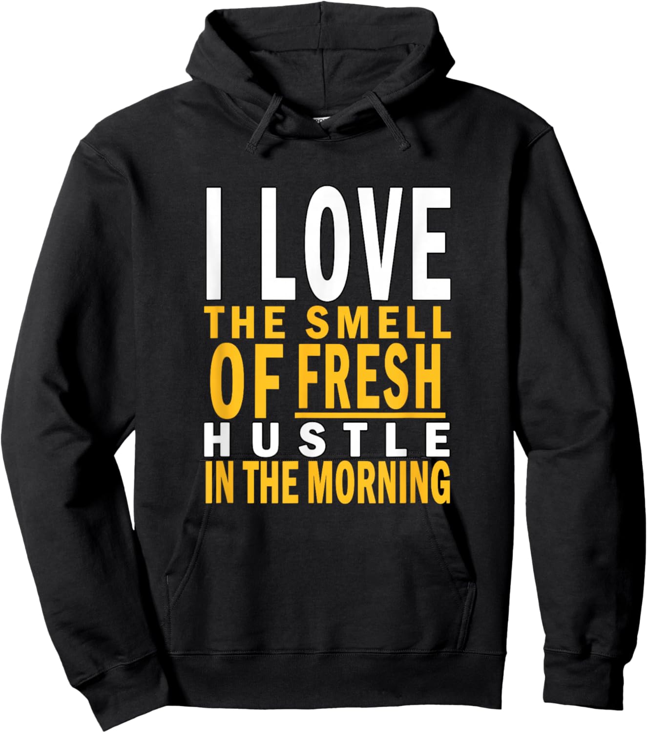 University Varsity-Gold Color Fresh Hustle Yellow Hoodie - Hoodie | Black