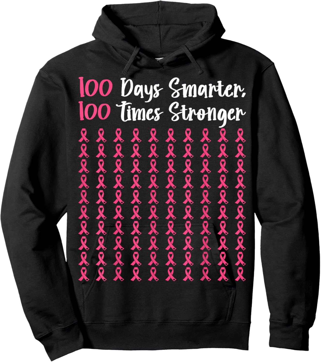 Breast Cancer 100 Days of School Teachers Men Women Kids Hoodie - Hoodie | Black