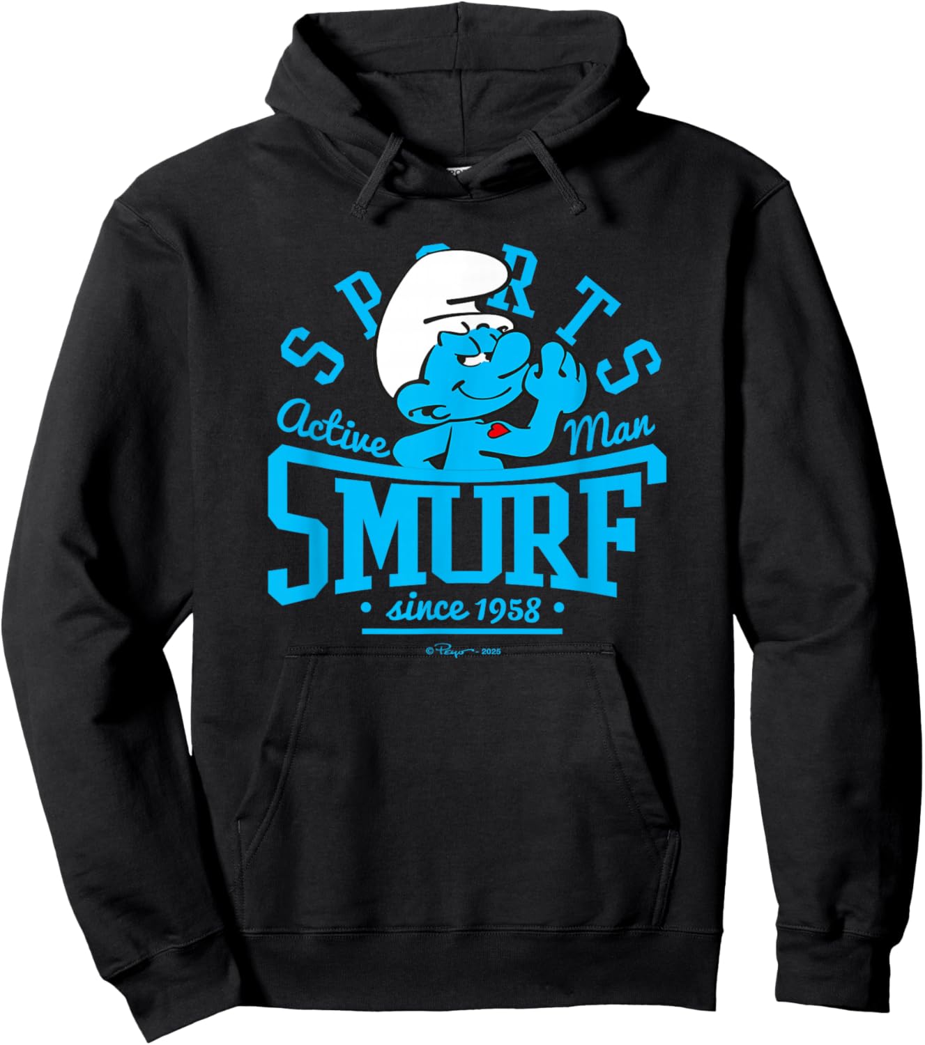 The Smurfs Sports Smurf Hefty Fitness Hoodie - Hoodie | Black