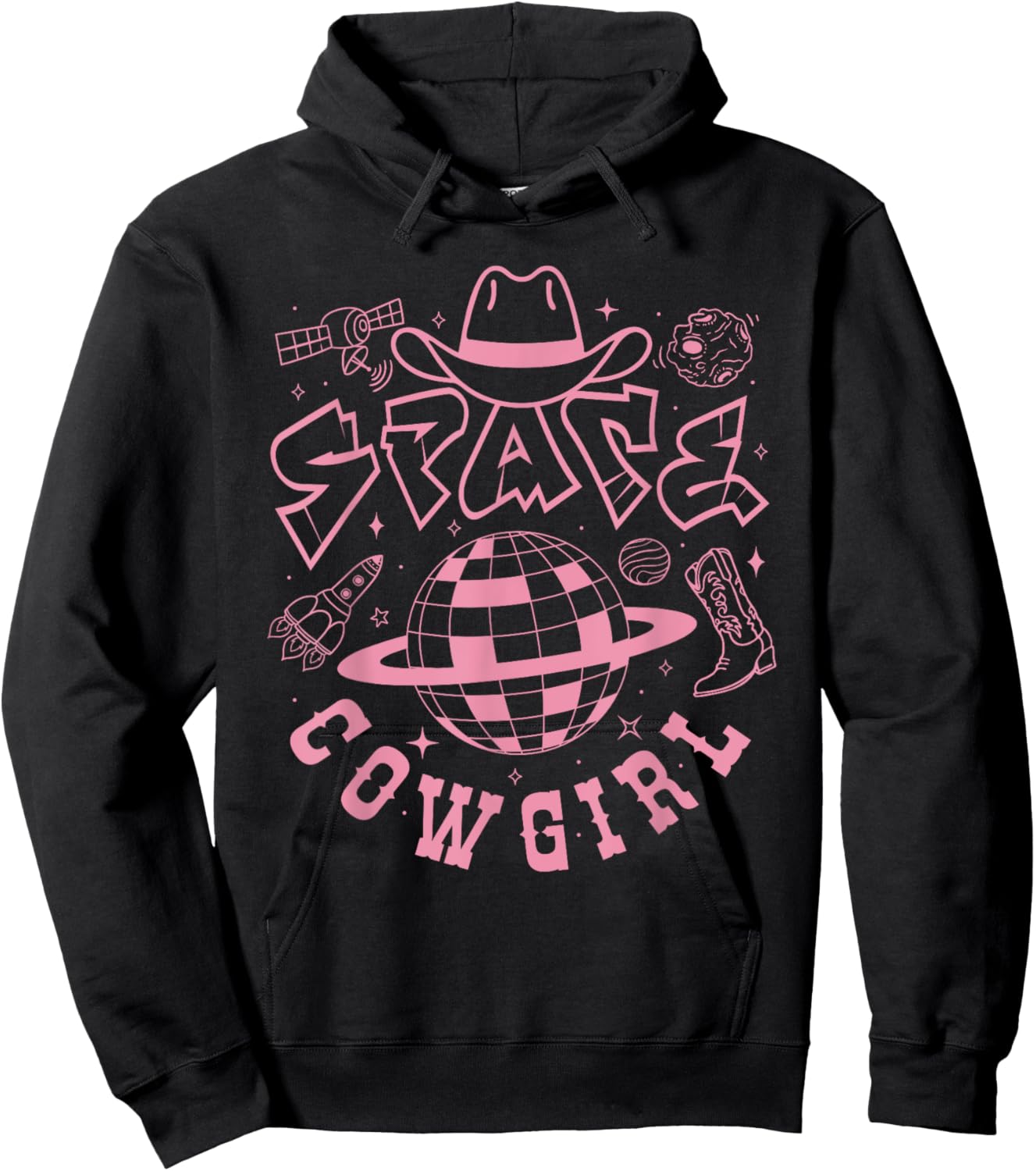 Space Cowgirls Shirt Bachelorette Party Rodeo Girls Women Hoodie - Hoodie | Black