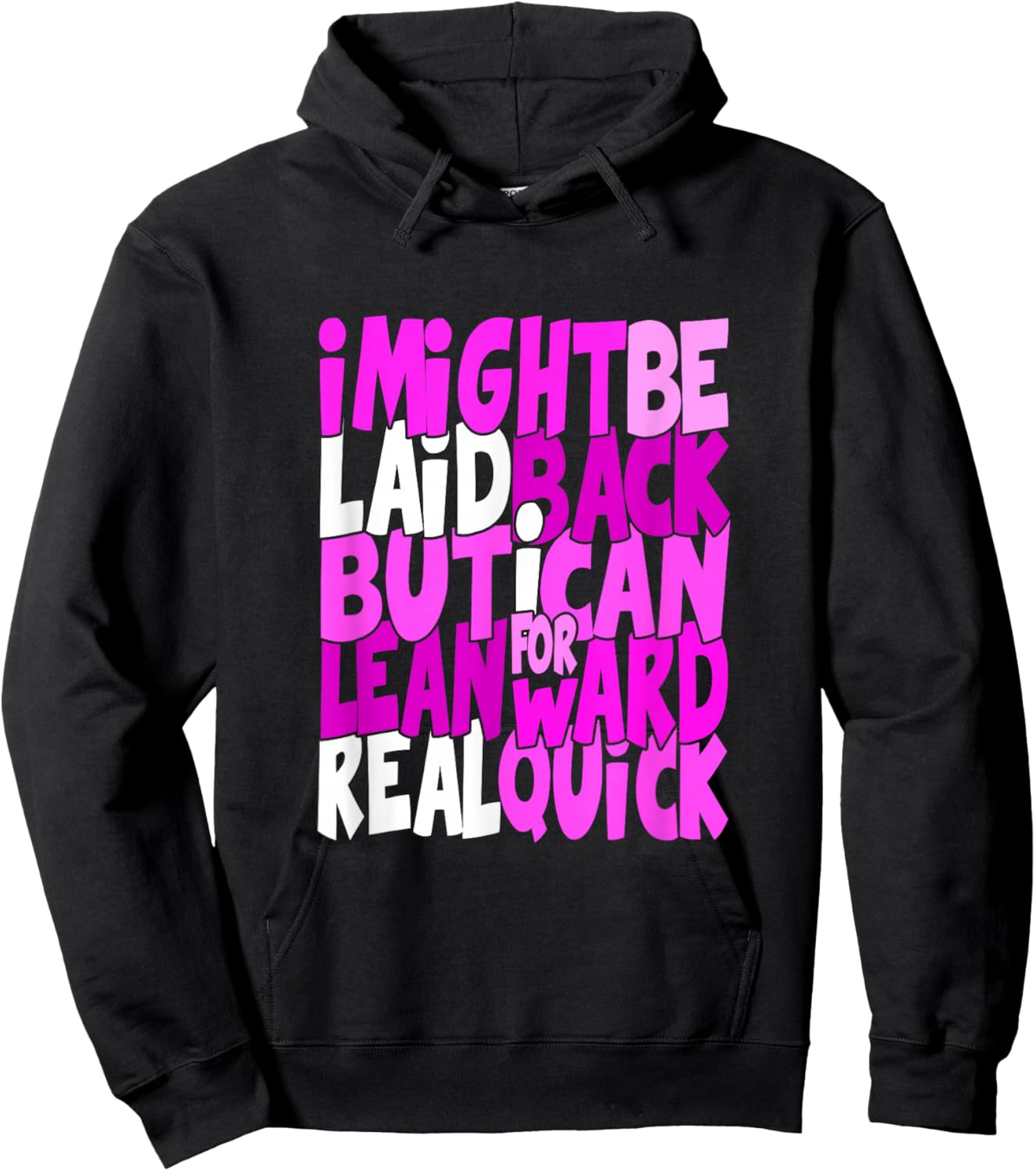 Pink Color Real Quick Pink Graphic Hoodie - Hoodie | Black