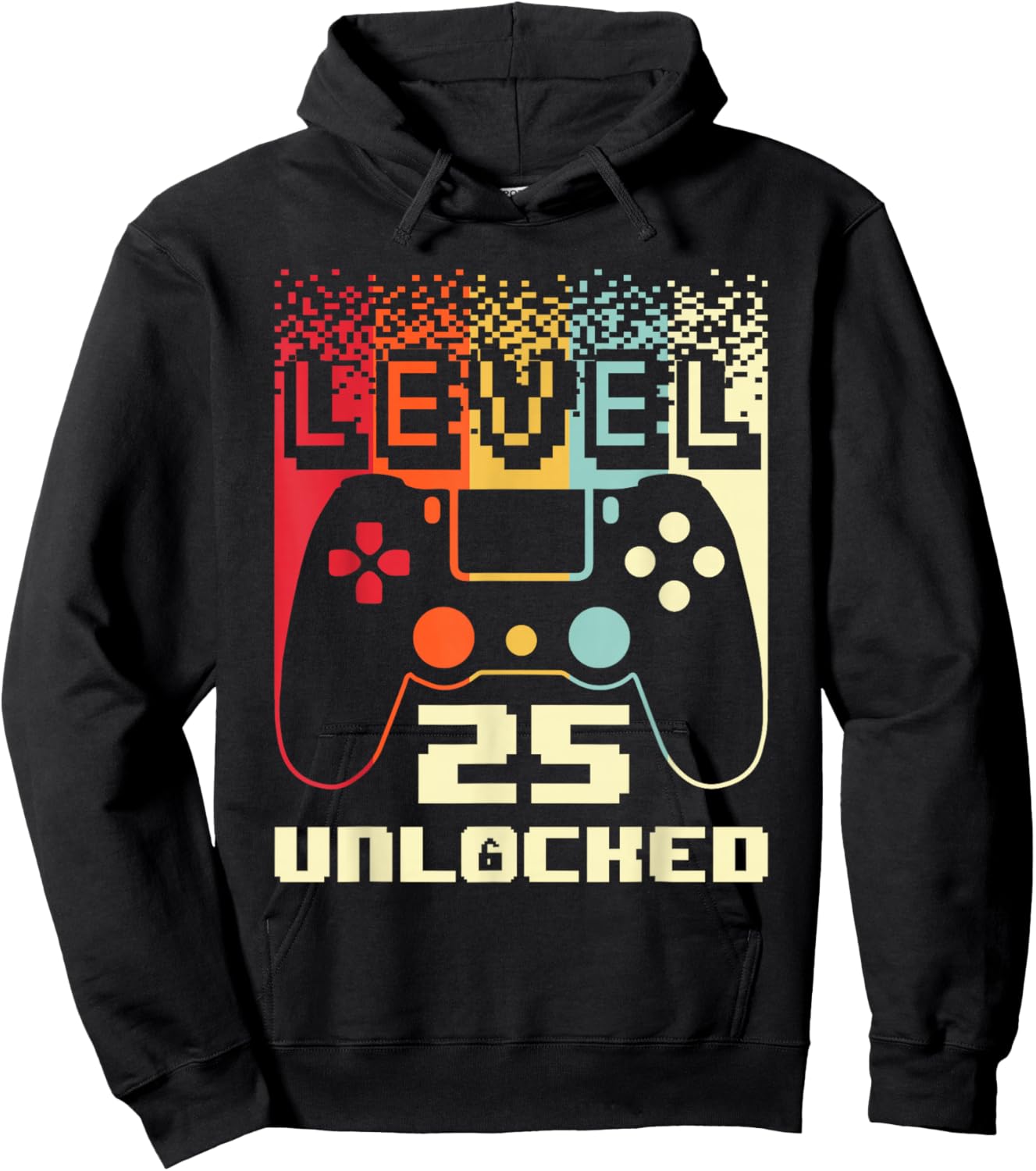 25th Birthday Level 25 Unlocked Gamer 25 Year Old Hoodie - Hoodie | Black