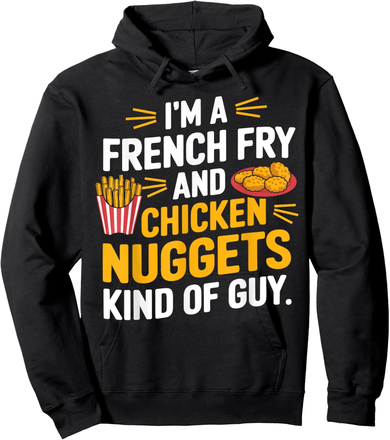 French Fry Lover Funny Chicken Nuggets Hoodie - Hoodie | Black
