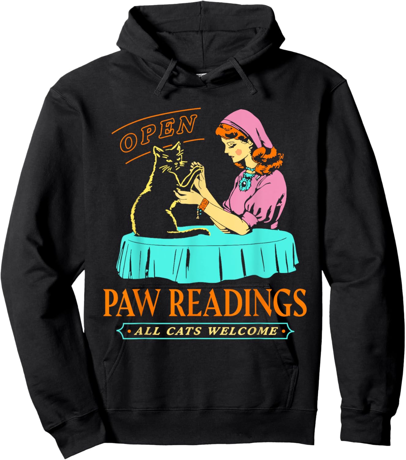 Funny Halloween Paw Readings , Women Hoodie - Hoodie | Black