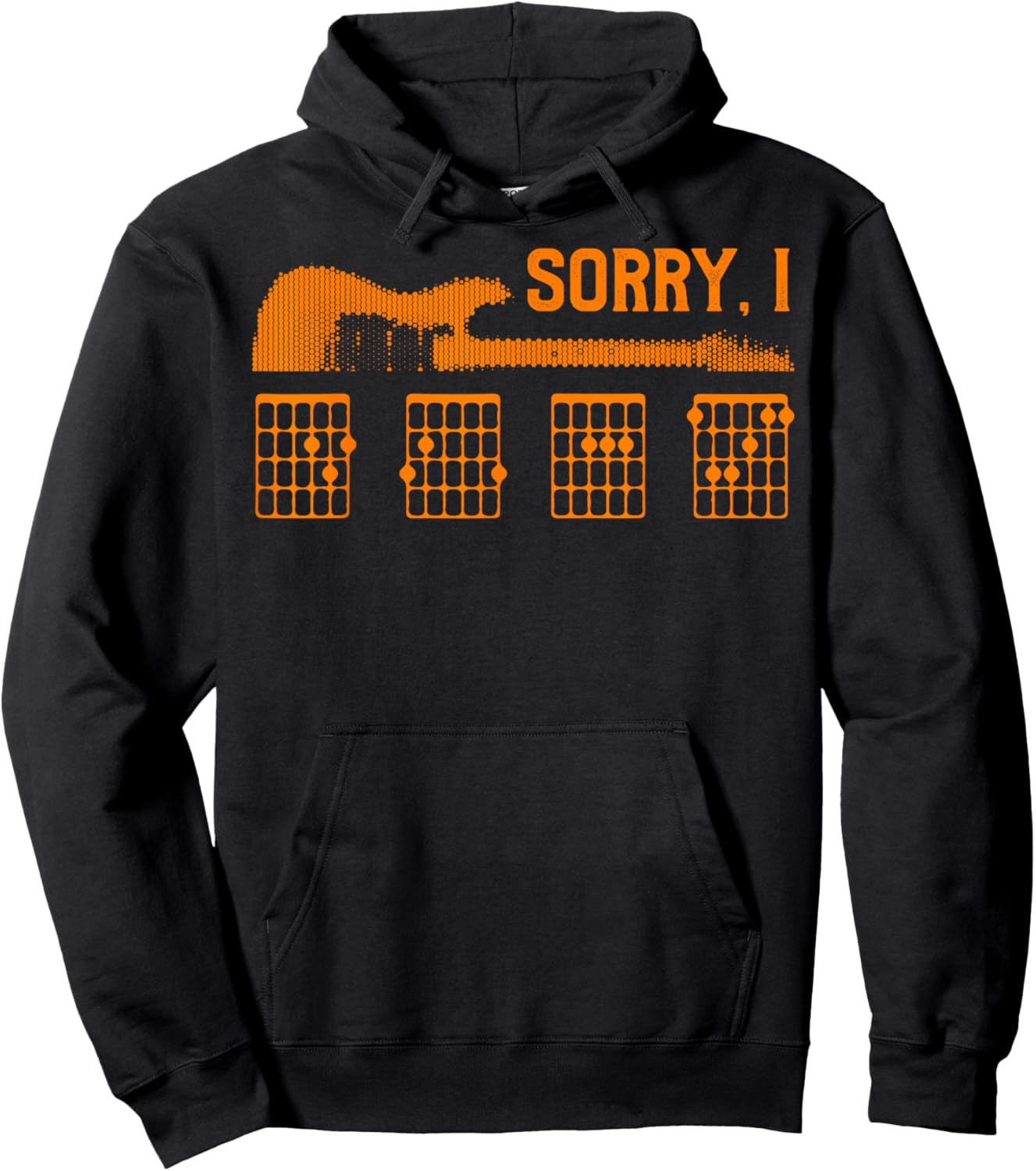 Sorry I Don't Care Funny Guitar Chords Musician Hoodie - Hoodie | Black