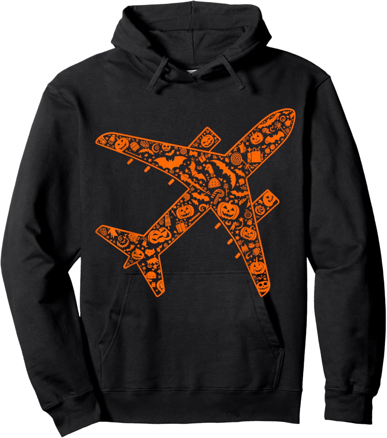 Funny Pumpkin Airplane Candy Halloween Kids Hoodie - Hoodie | Black
