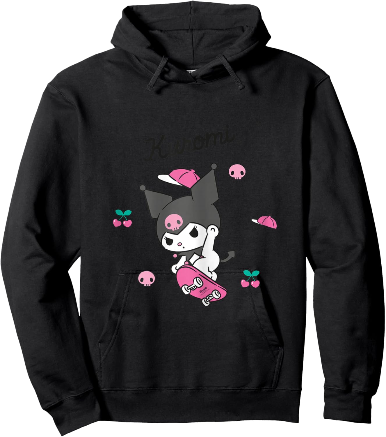 Hello Kitty Kuromi Skateboard Hoodie - Hoodie | Black