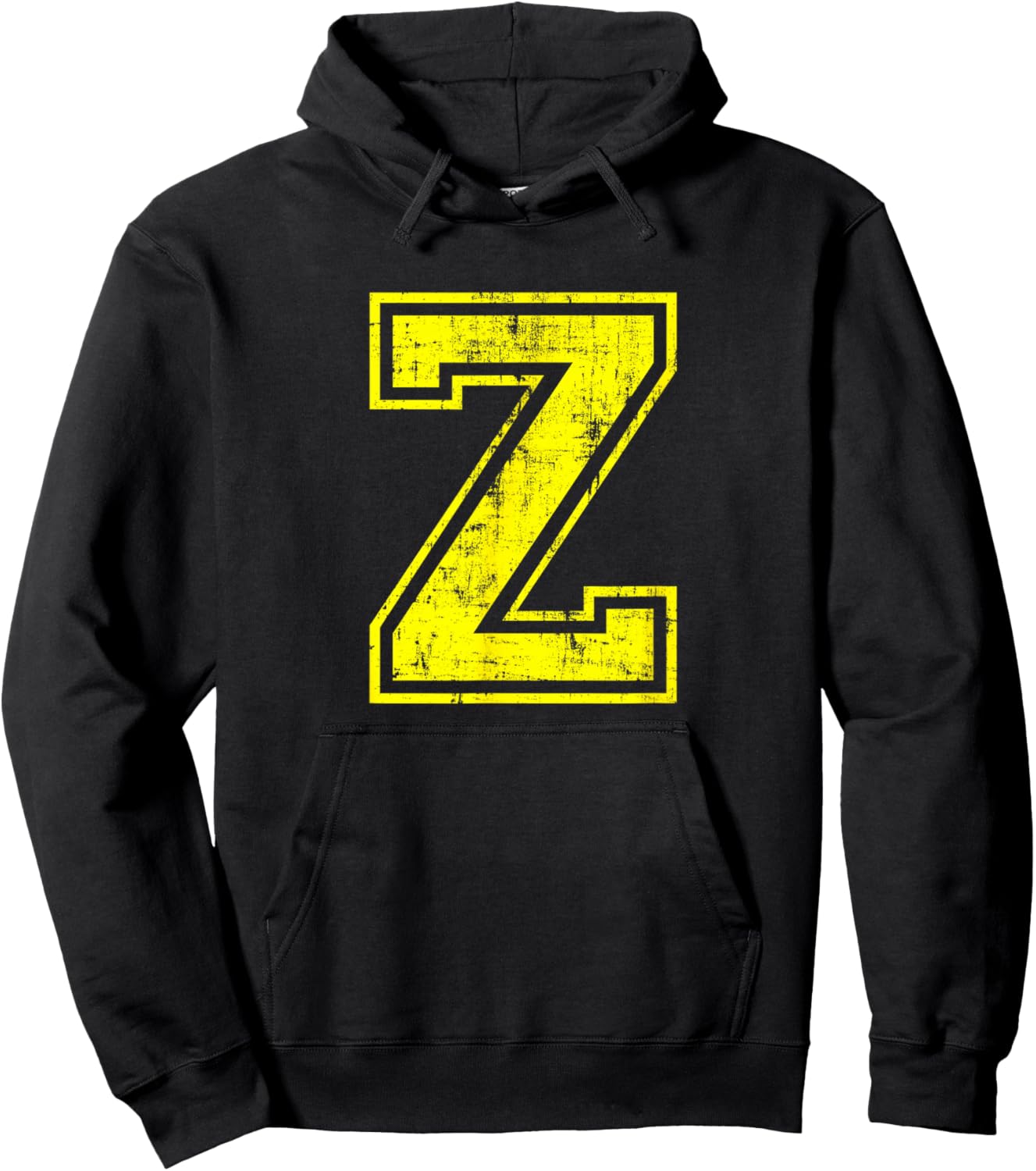 Letter Z Uppercase Alphabet Classic School College Varsity Hoodie - Hoodie | Black