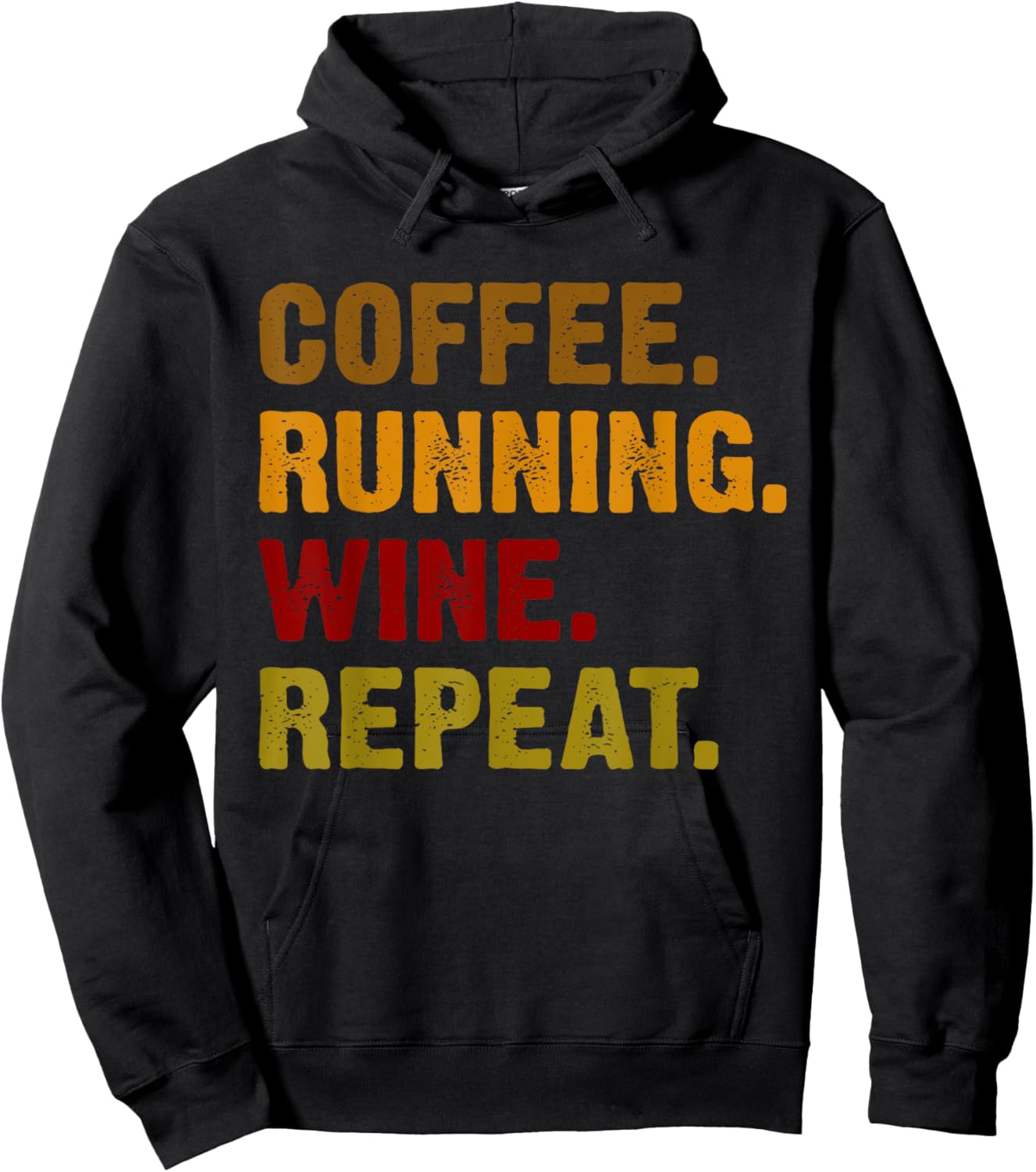 Coffee Running Wine Repeat Hoodie - Hoodie | Black