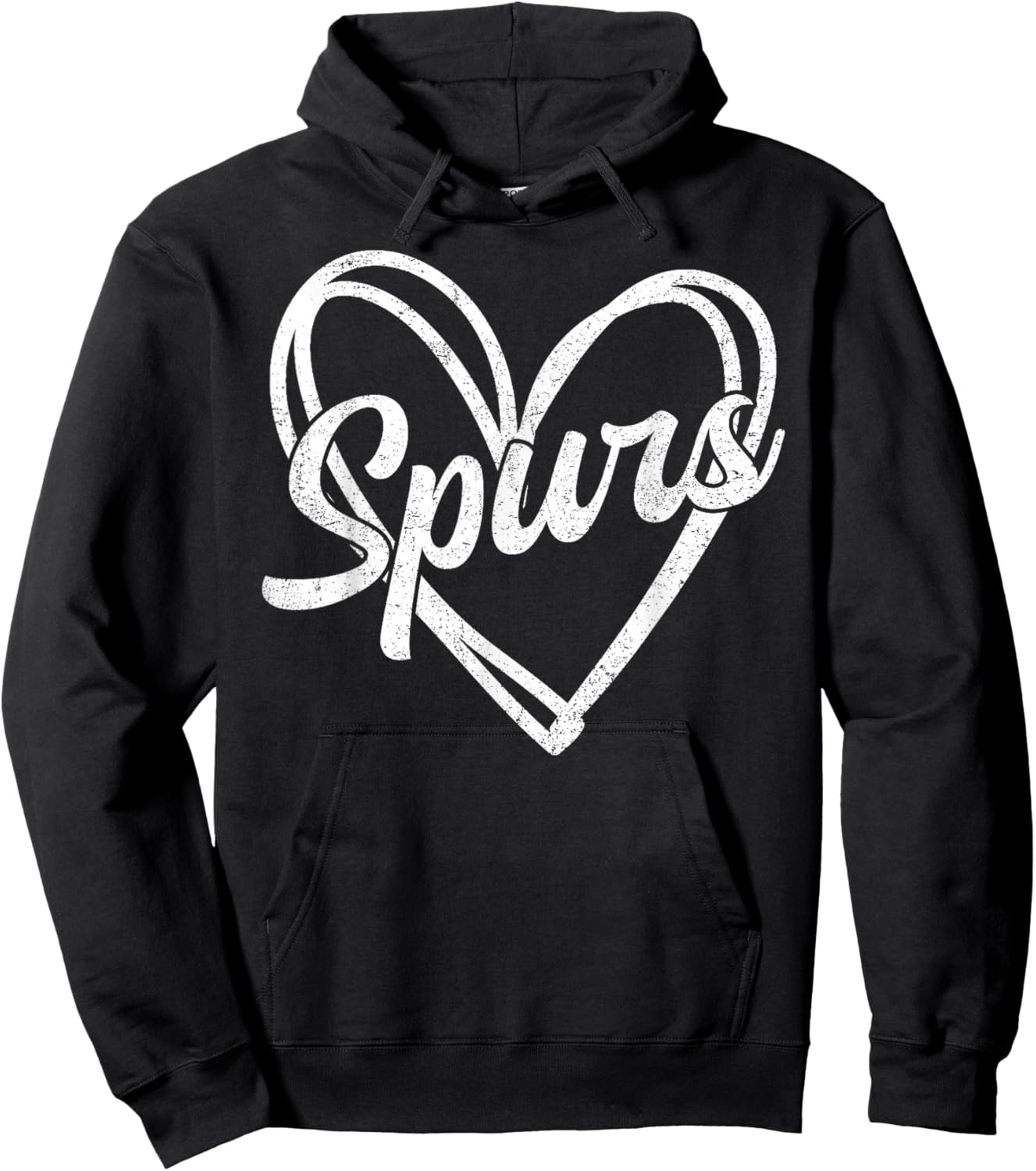 Retro Vintage Spurs Heart Hoodie - Hoodie | Black