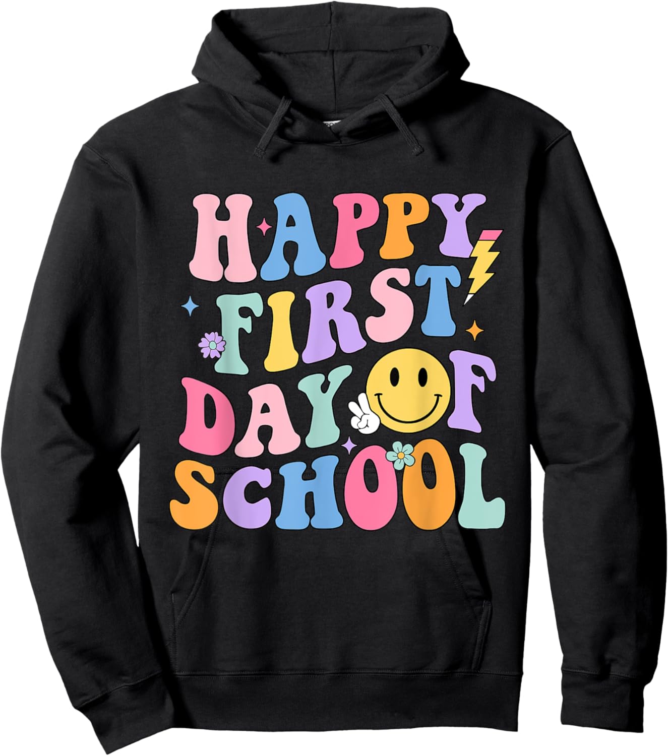 Happy First Day Of School Shirt Teachers Kids Back To School Hoodie - Hoodie | Black