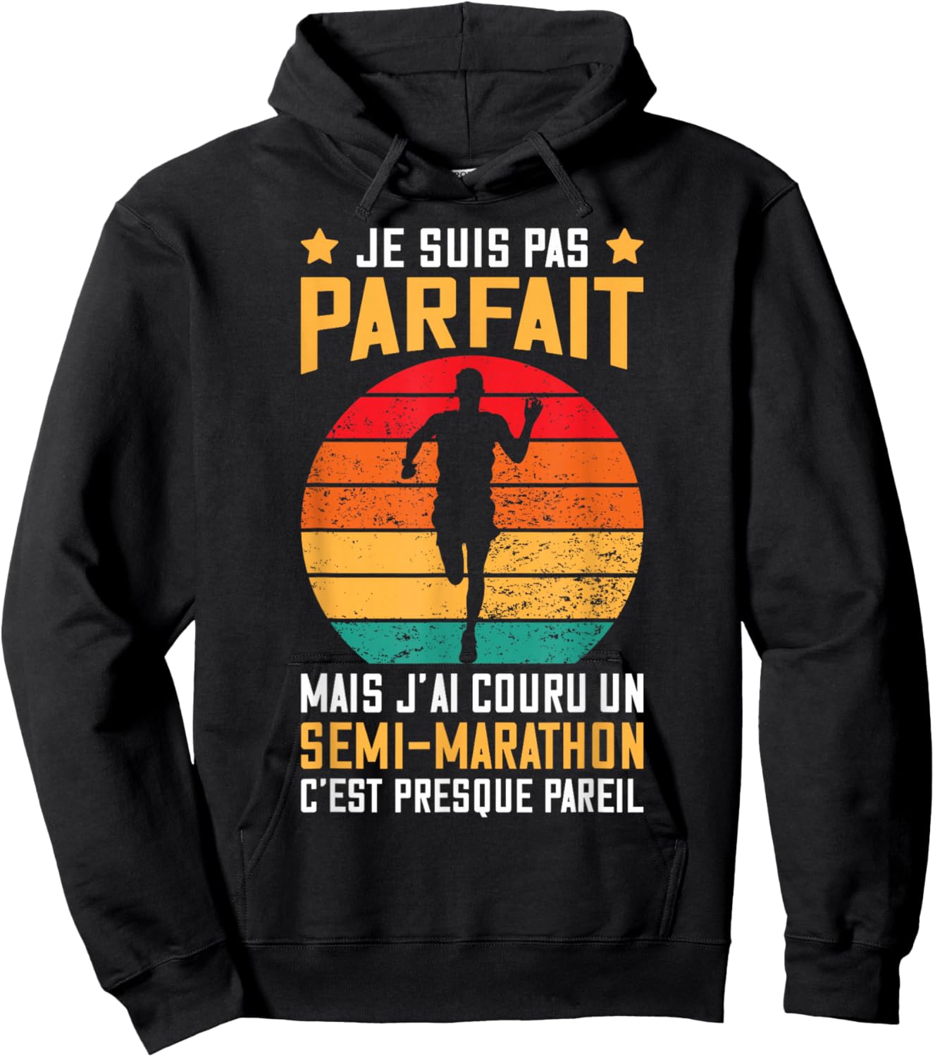 Semi Marathon | Perfect Finisher Running Message Funny Hoodie - Hoodie | Black
