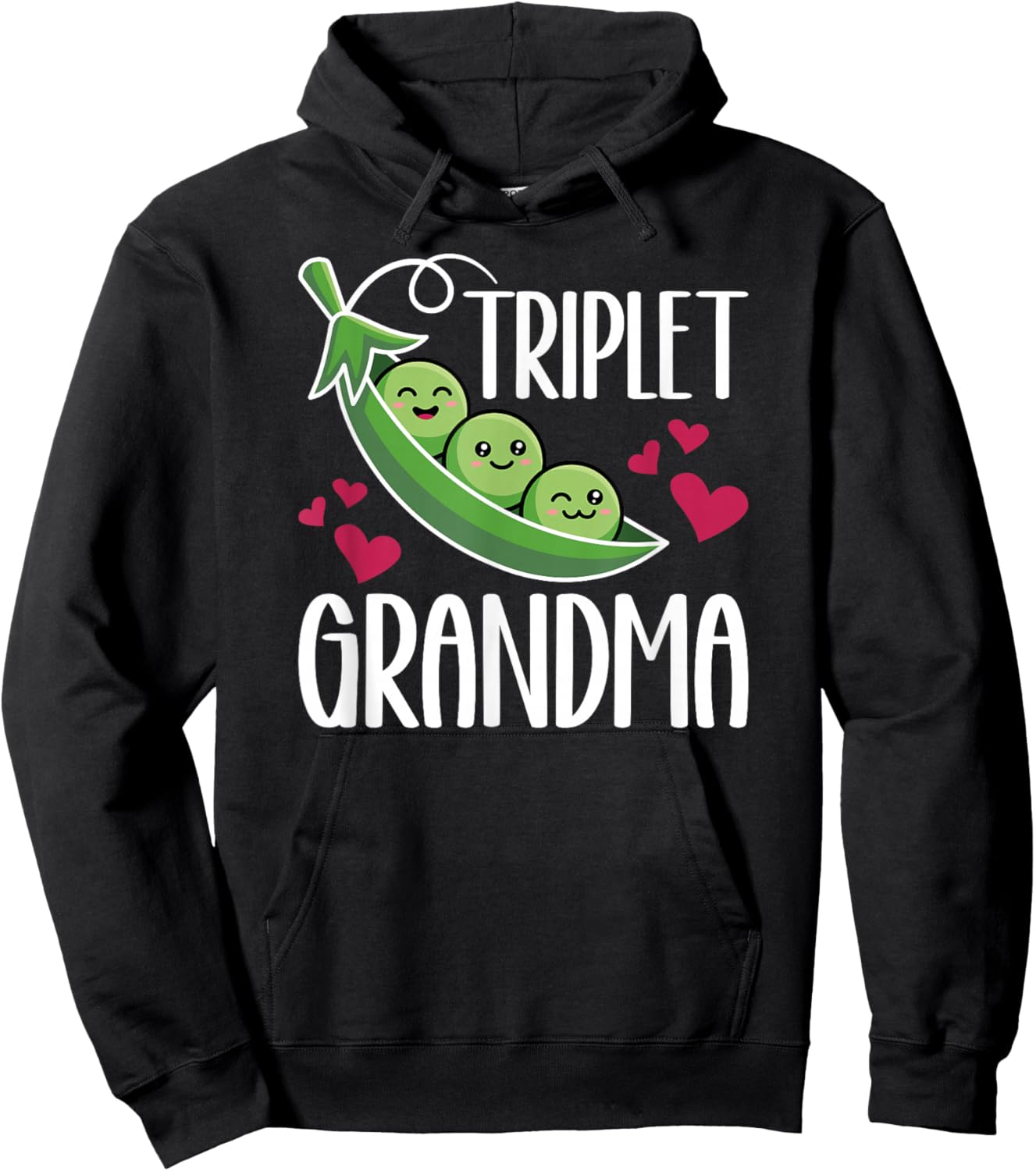 Triplet Grandma of Triplets Proud Triplet Grandmother Hoodie - Hoodie | Black