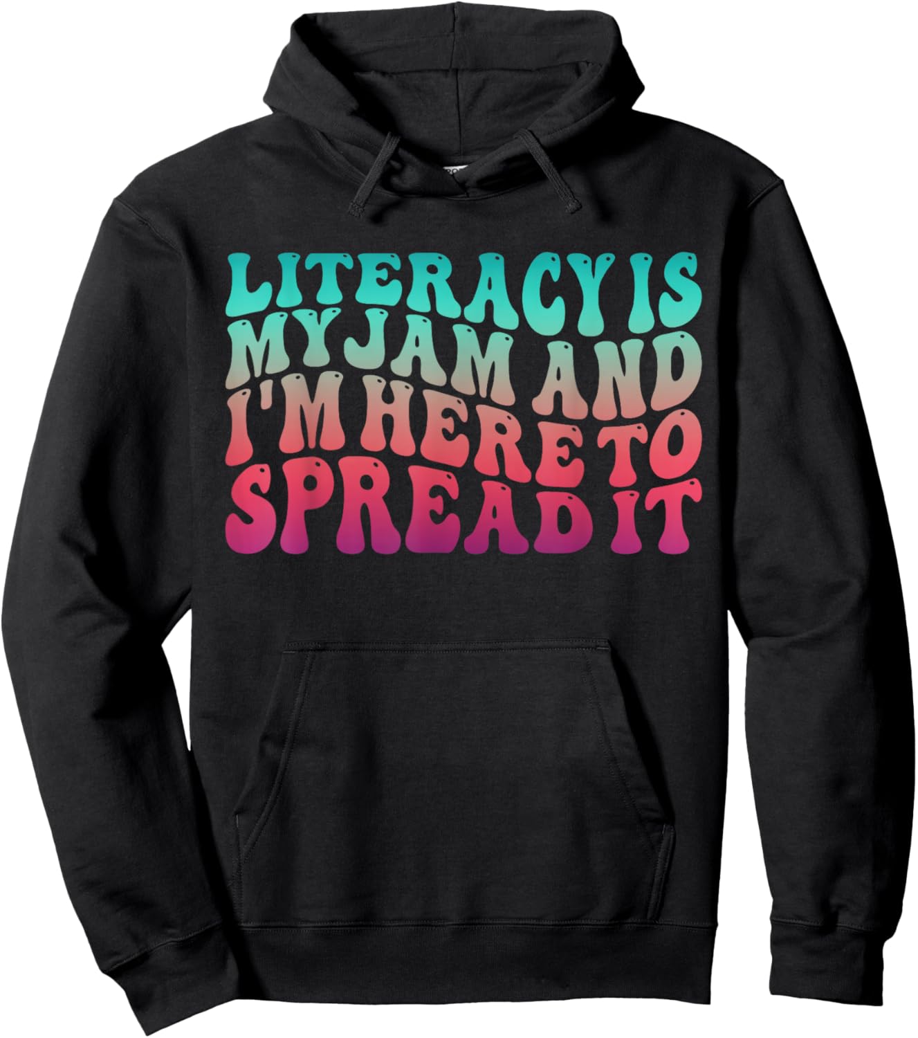 Teaching Pun Literacy is My Jam Librarian Book Lover Teacher Hoodie - Hoodie | Black