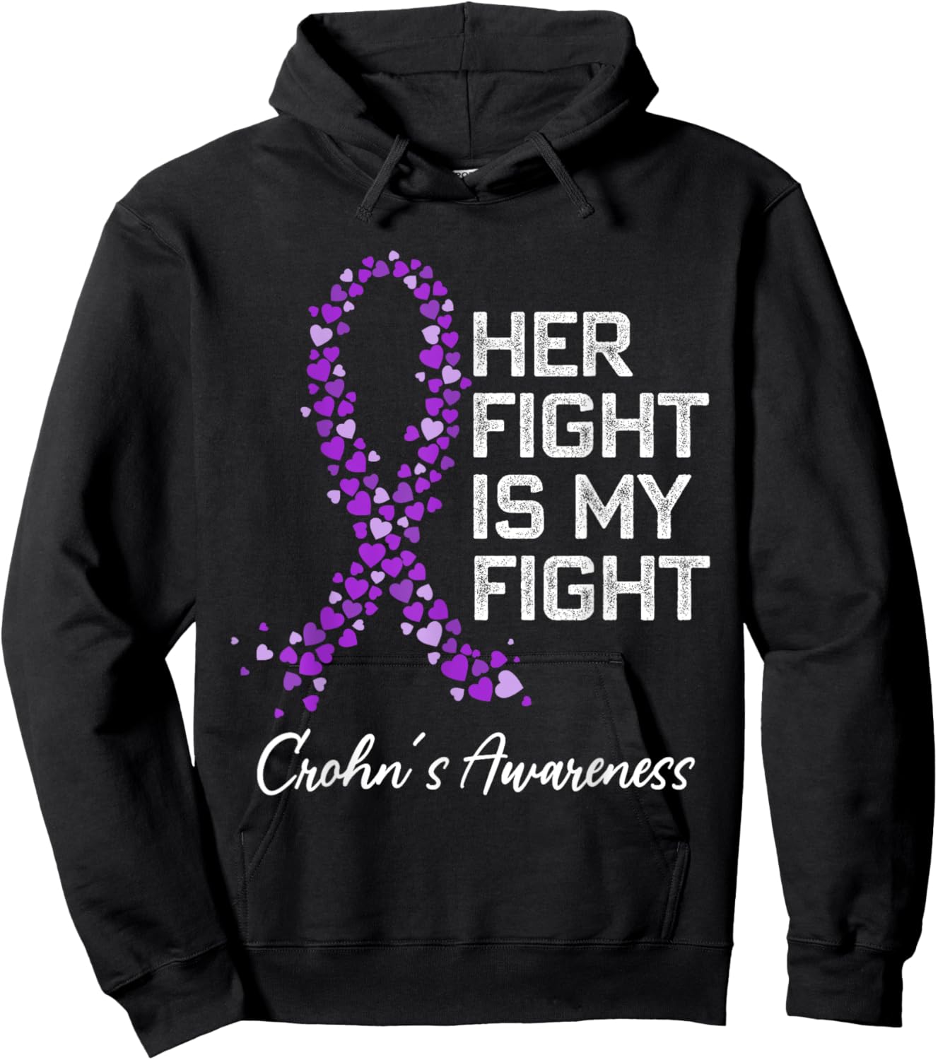Colon Cancer and Crohn's Disease Awareness Husband Boyfriend Hoodie - Hoodie | Black