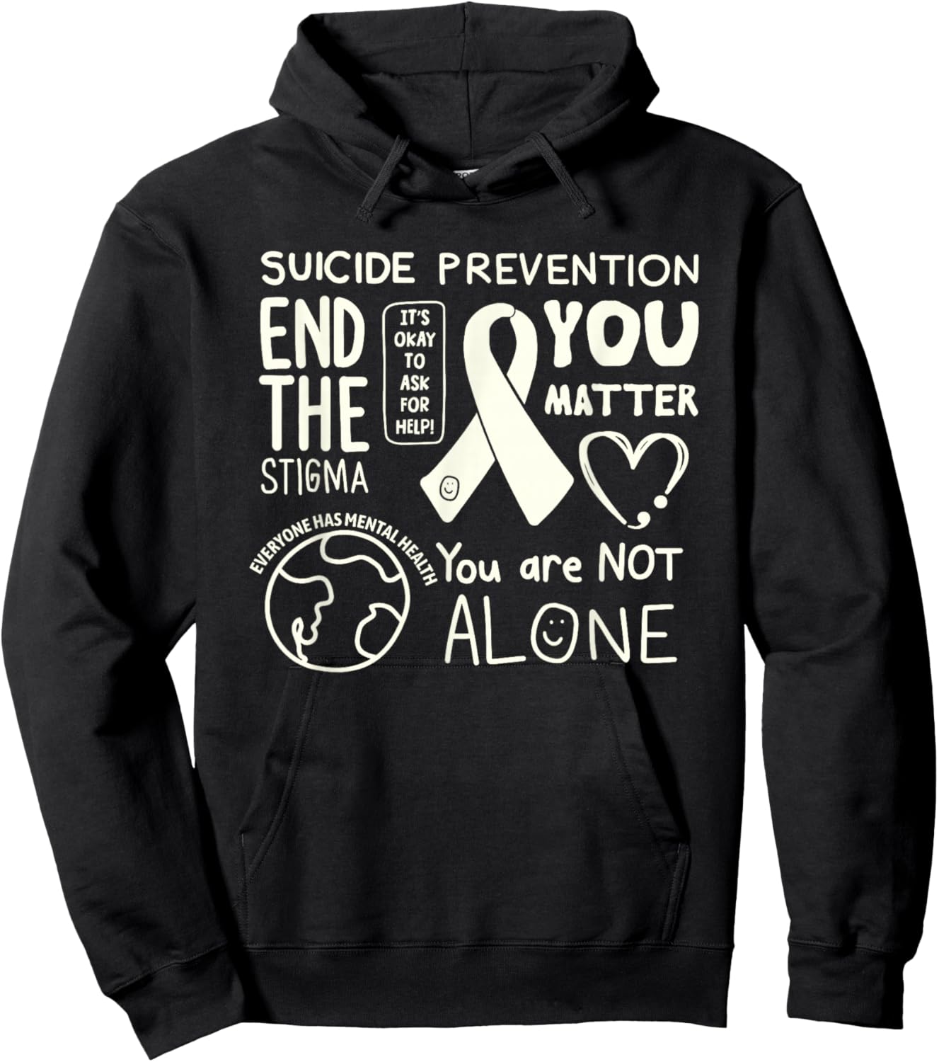Original Happiness Project Sucide Prevention Hoodie - Hoodie | Black