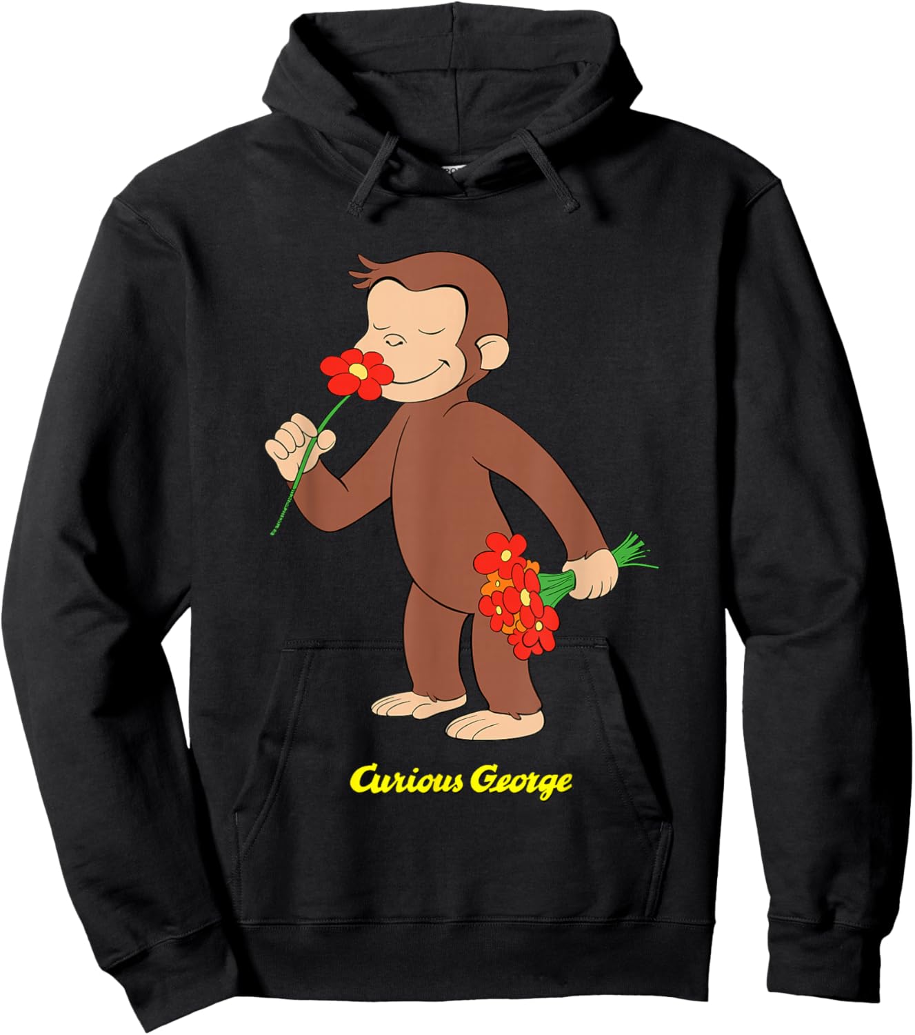 Curious George Stop and Smell The Flowers Hoodie - Hoodie | Black