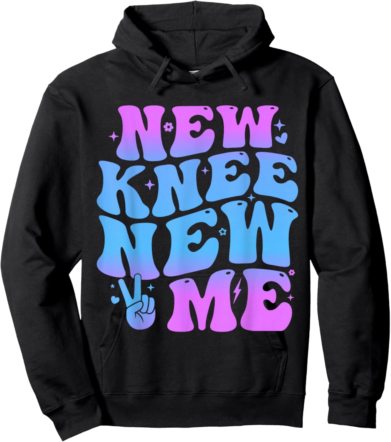 New Knee New Me Funny knee Replacement Surgery Recovery Joke Hoodie - Hoodie | Black