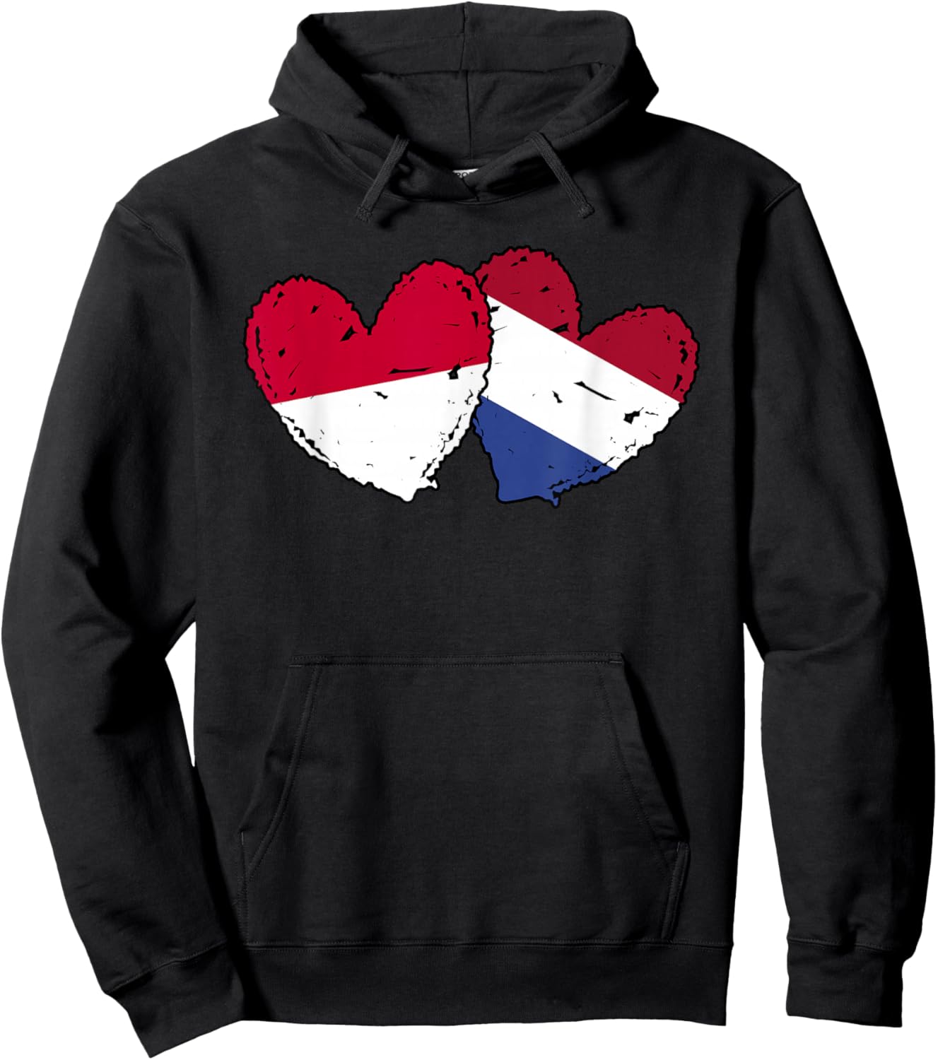 Indonesia Netherlands Hearts Flag Indonesian Dutch Flags Hoodie - Hoodie | Black