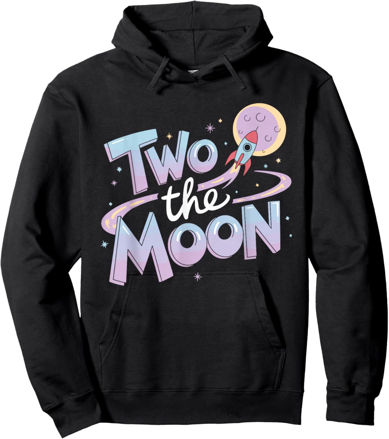 Two The Moon 2nd Birthday Girl Boy 2 Year Old Toddler Hoodie - Hoodie | Black
