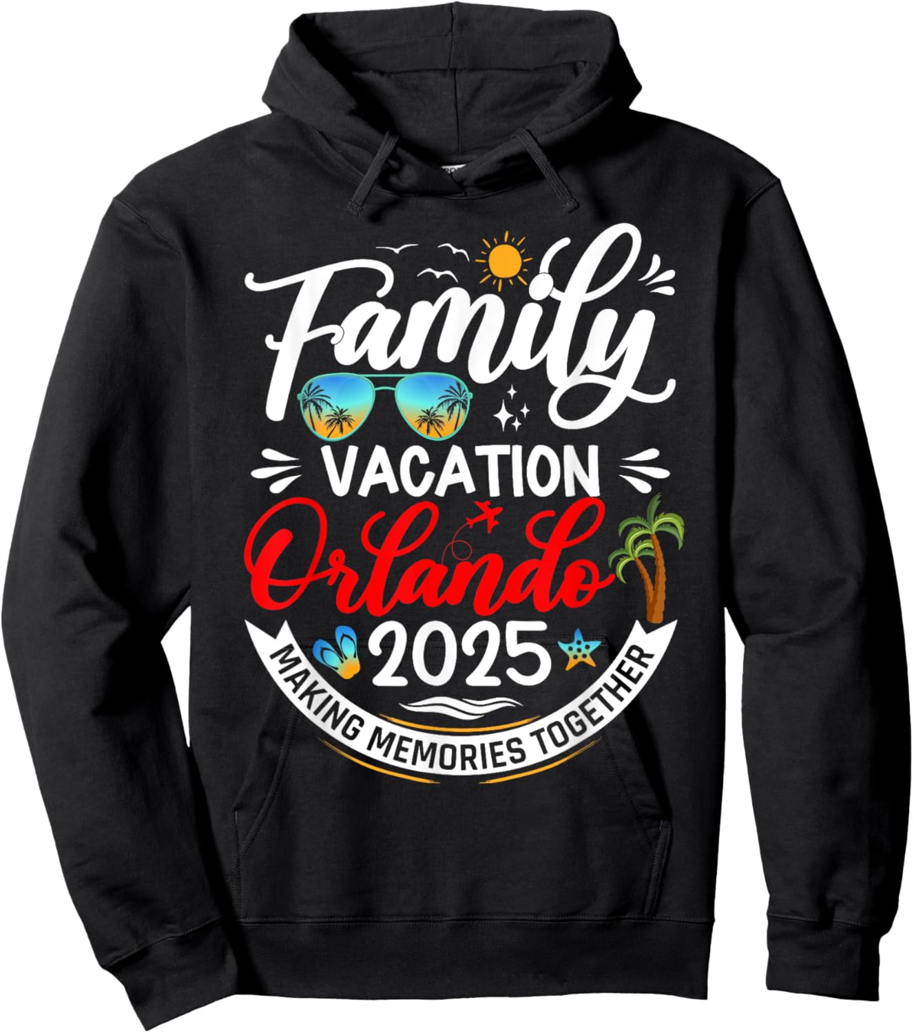 Family Vacation Orlando 2025 Matching Summer Vacation 2025 Hoodie - Hoodie | Black