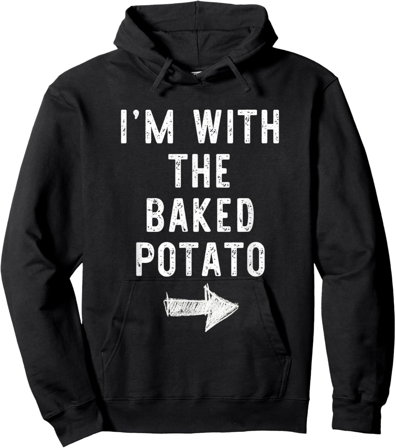 I’m With The Baked Potato Funny Halloween Couple Costume Hoodie - Hoodie | Black