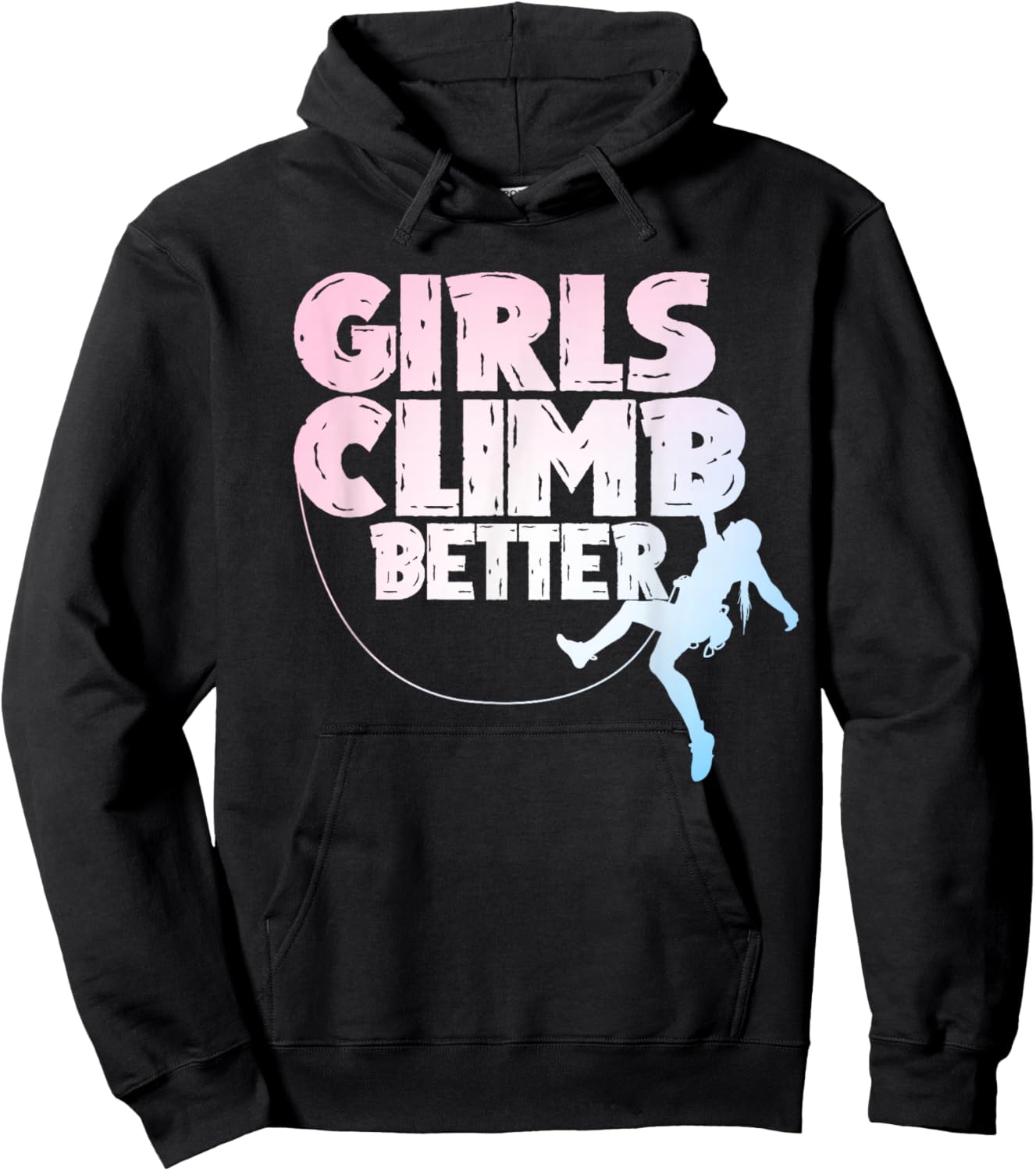 Cool Rock Climber Art Girls Indoor Rock Climbing Hoodie - Hoodie | Black