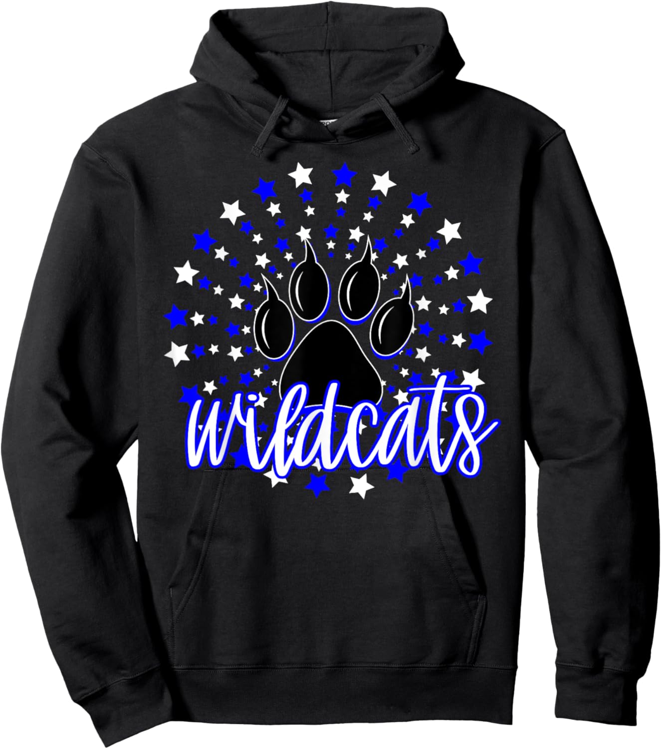 Wildcats School Spirit Blue Wildcat Pride Elementary Teacher Hoodie - Hoodie | Black
