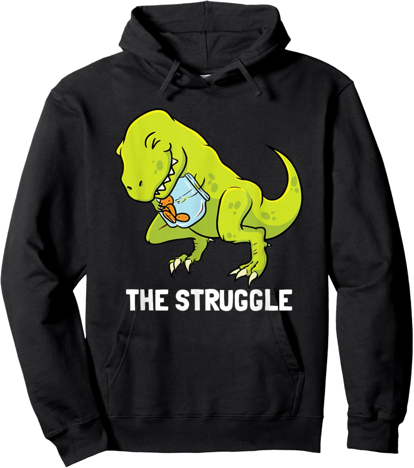 T-Rex Short Arms Shirt No Cookies Struggle Dinosaur Gift Hoodie - Hoodie | Black
