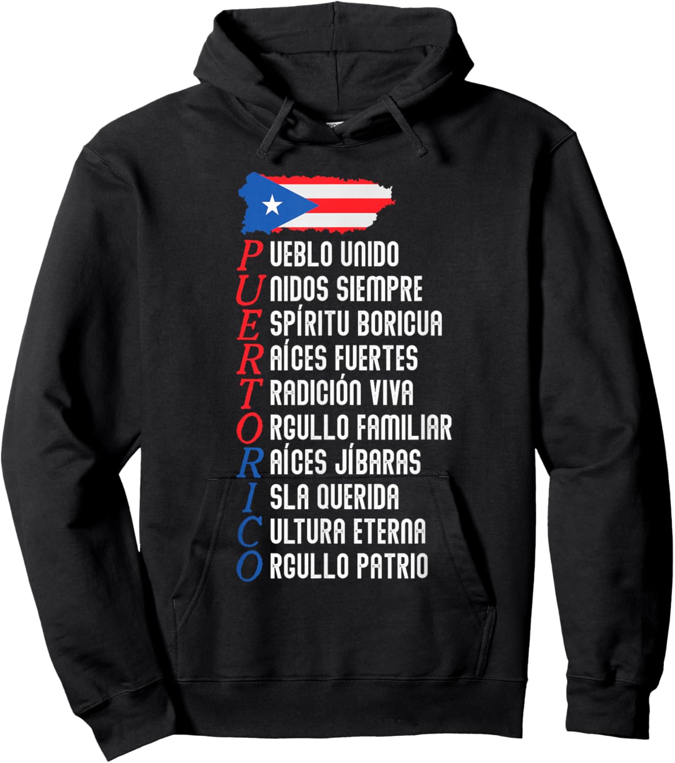 Puerto Rican Flag Puerto Rico Pride Cultural Artwork Hoodie - Hoodie | Black