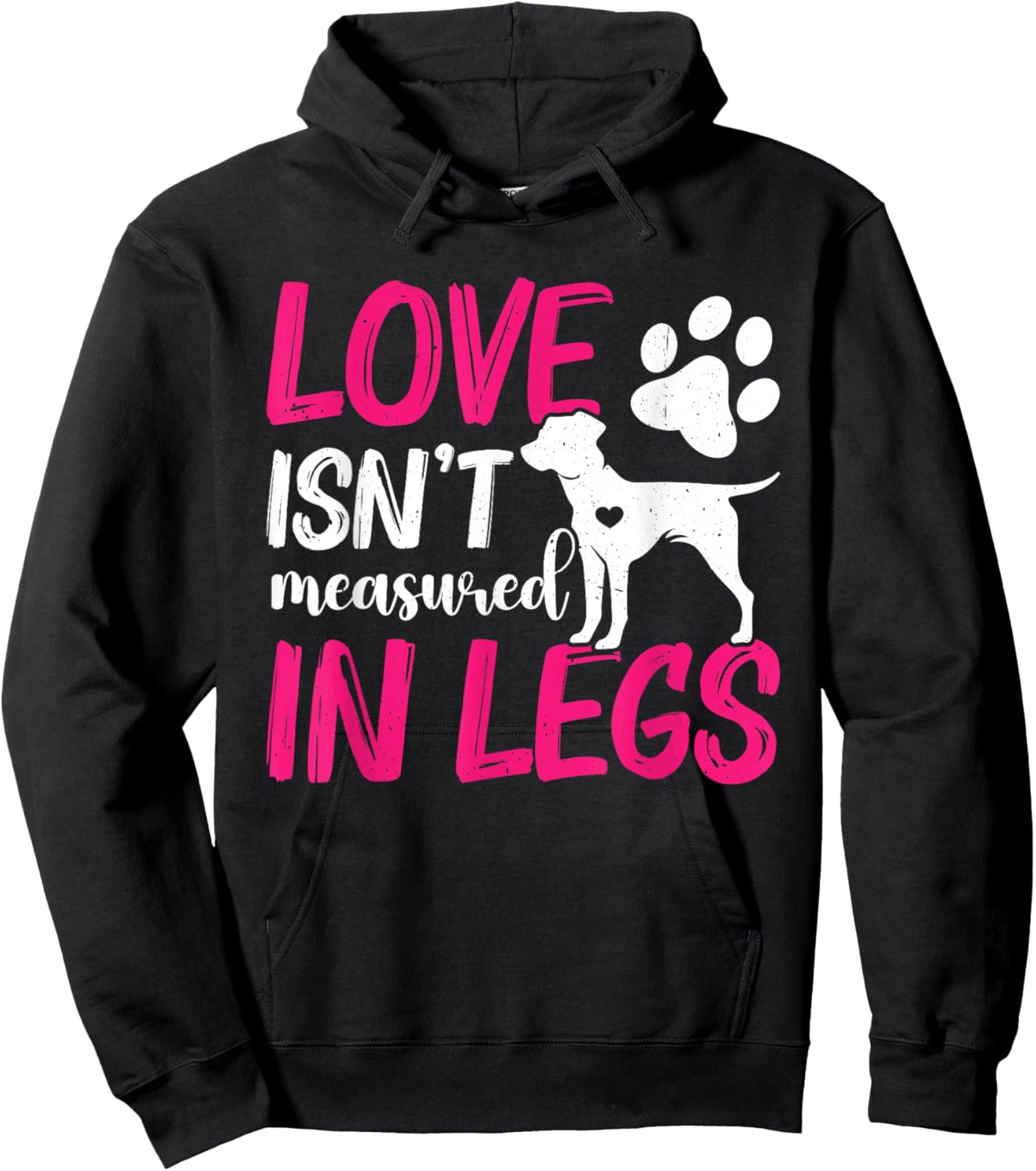 Love Isnt Measured in Legs Right Back Leg Amputee, Tripaw Hoodie - Hoodie | Black