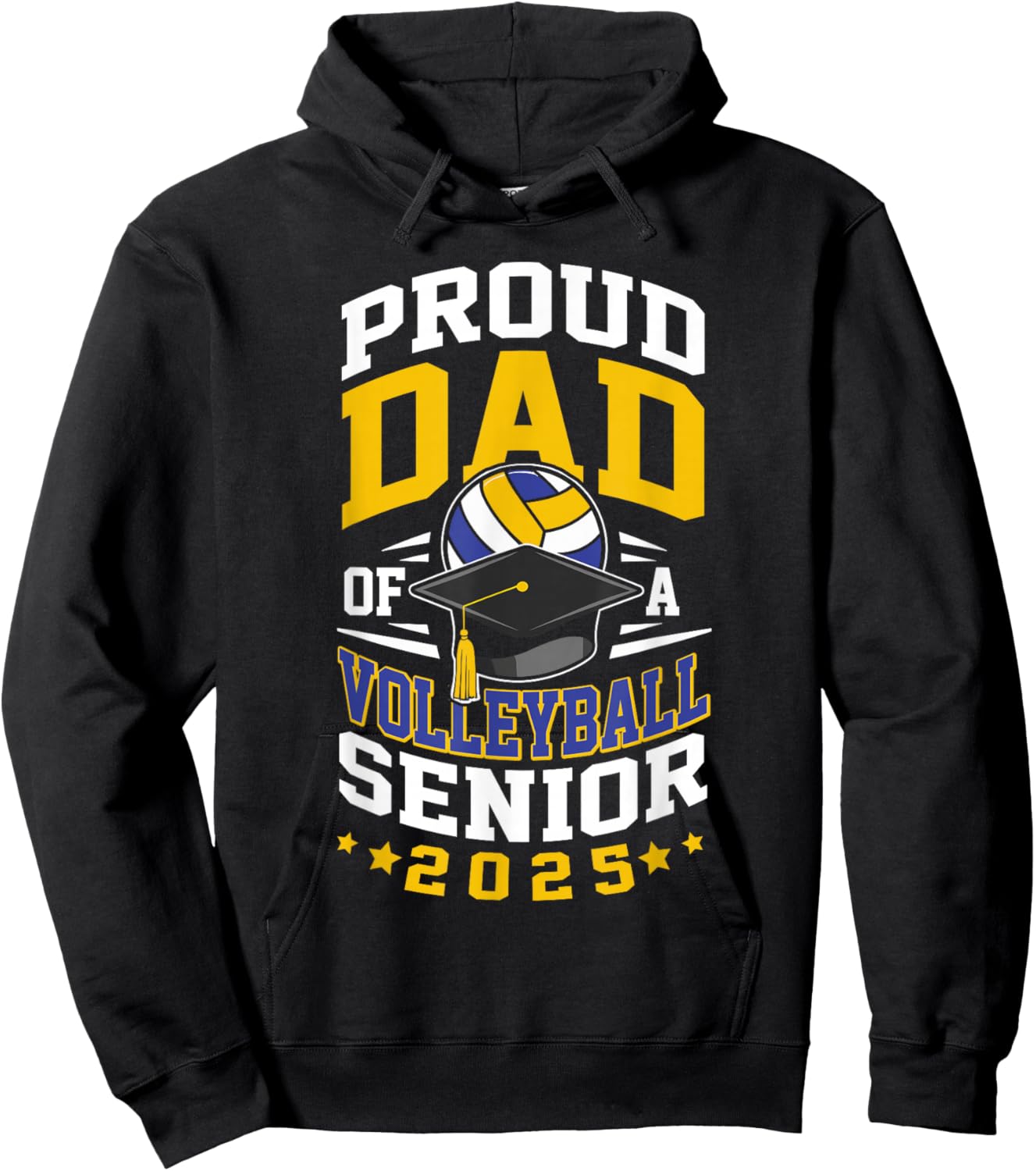 Proud dad of a volleyball senior class of 2025 family Hoodie - Hoodie | Black