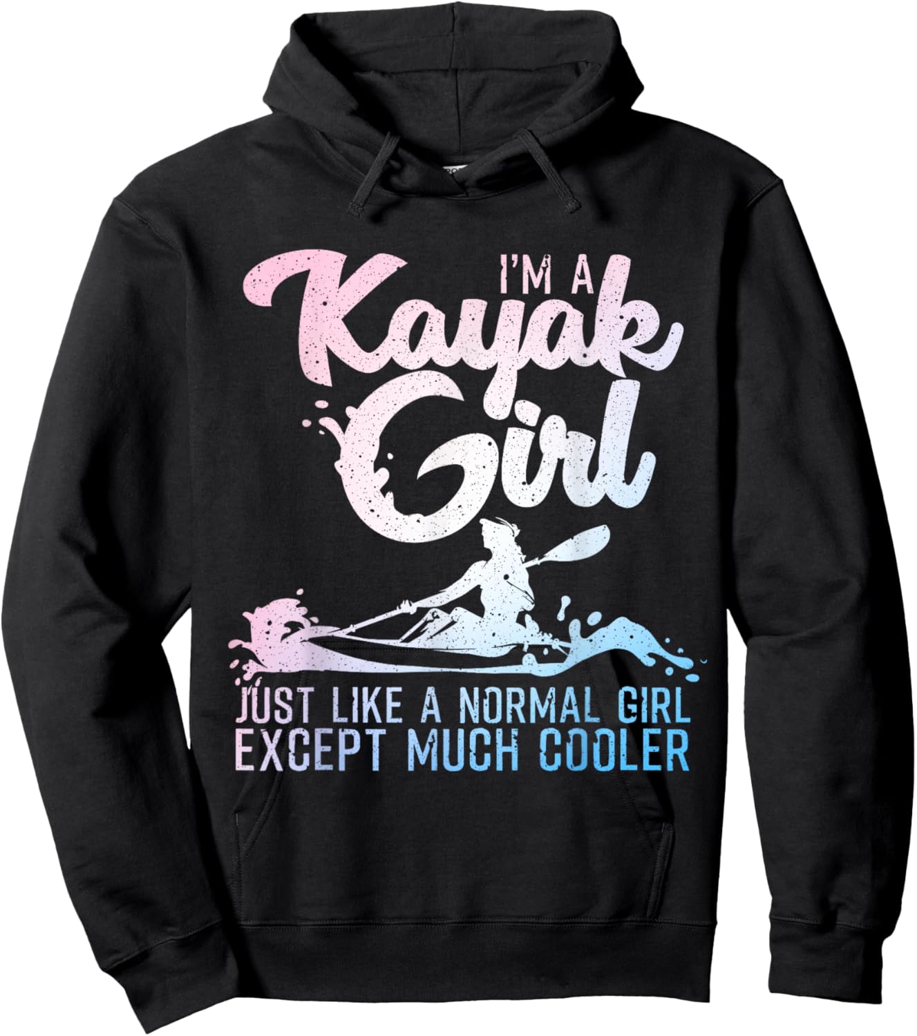 Unique Kayak Gift Oar Kayaking Accessories & Stuff Funny Kayak Girl Art Women's Black Short Sleeve Hoodie - Hoodie | Black