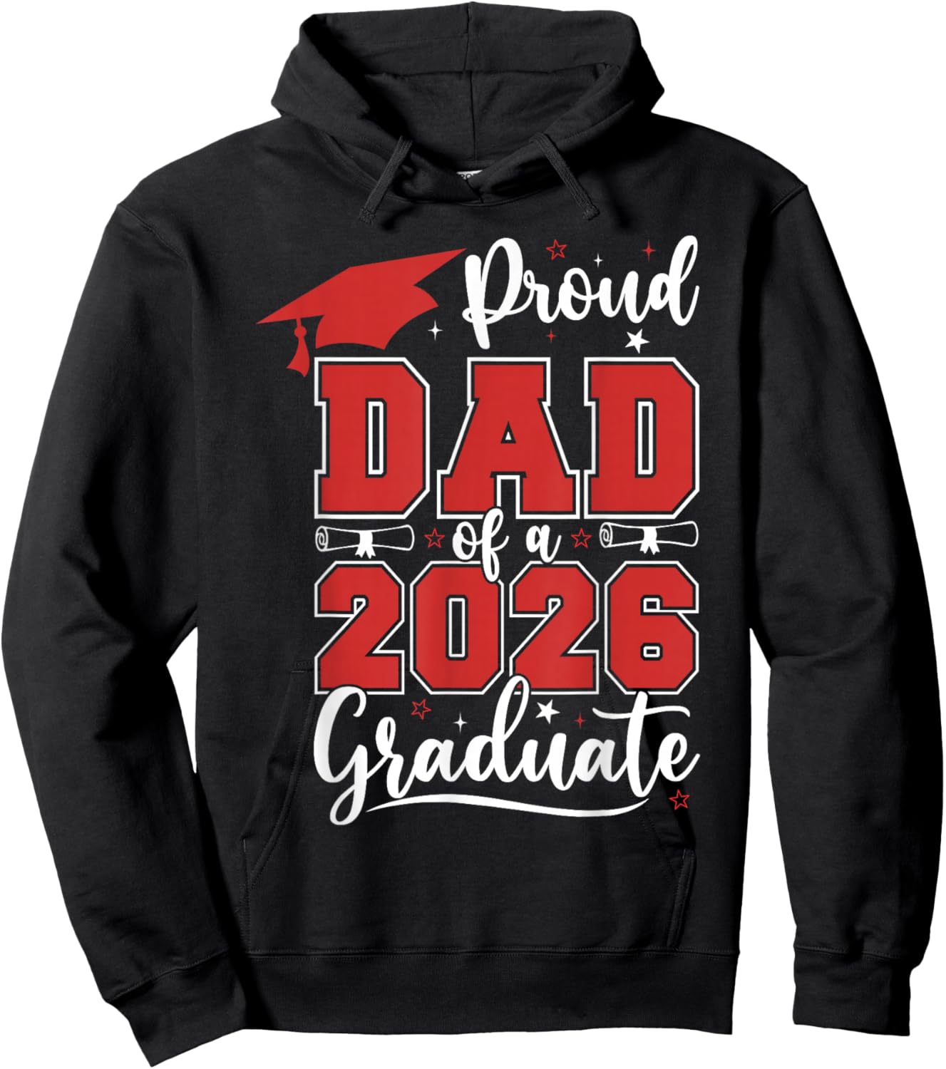 Proud Dad of A 2026 Senior Class of 2026 Graduation Men Hoodie - Hoodie | Black