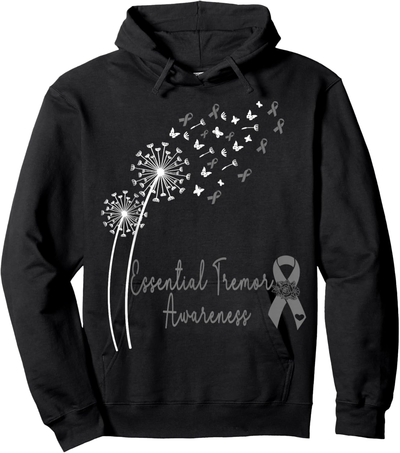 Essential Tremor Awareness Dandelion Hoodie - Hoodie | Black