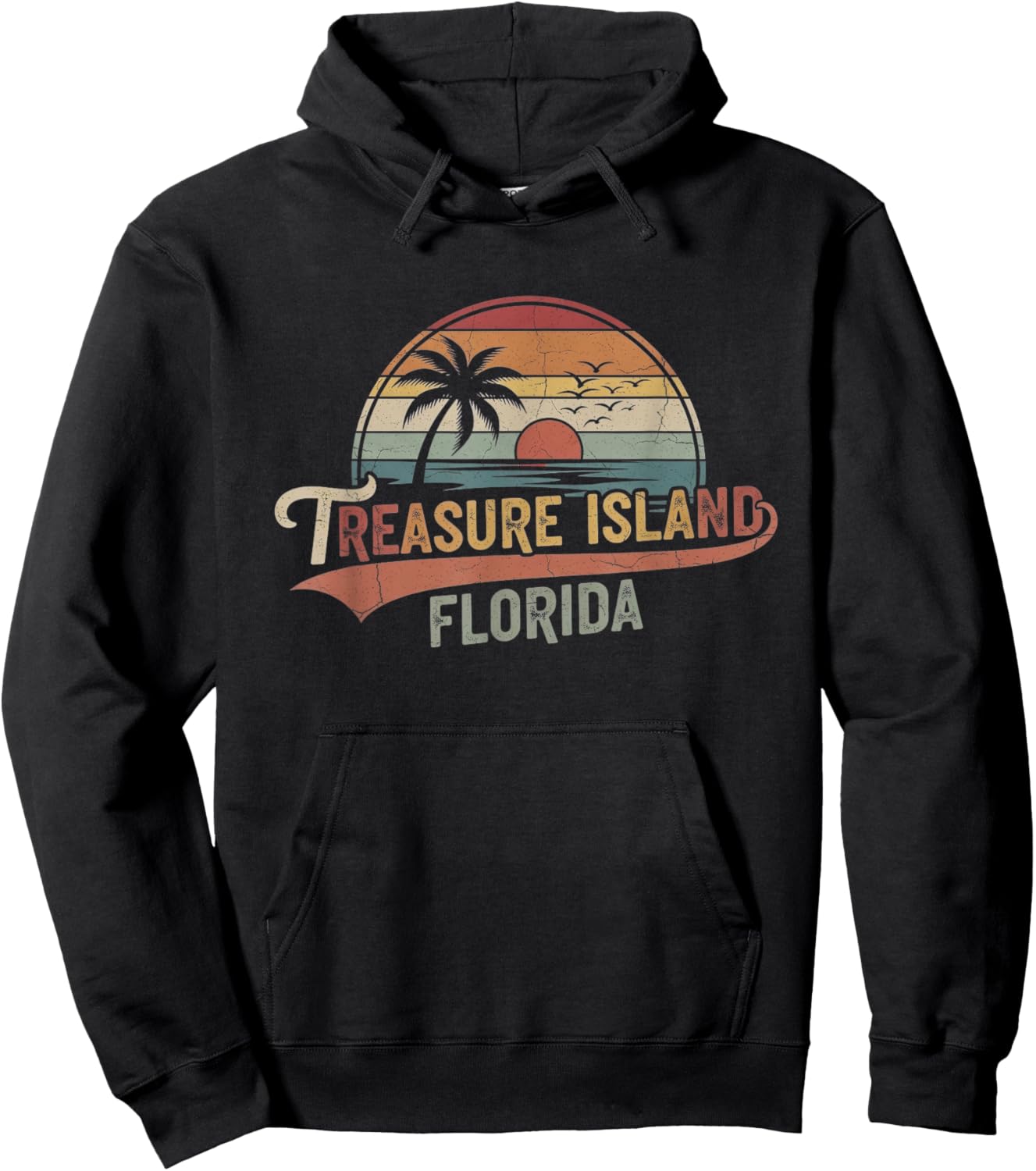Retro Treasure Island Florida Art Design Hoodie - Hoodie | Black