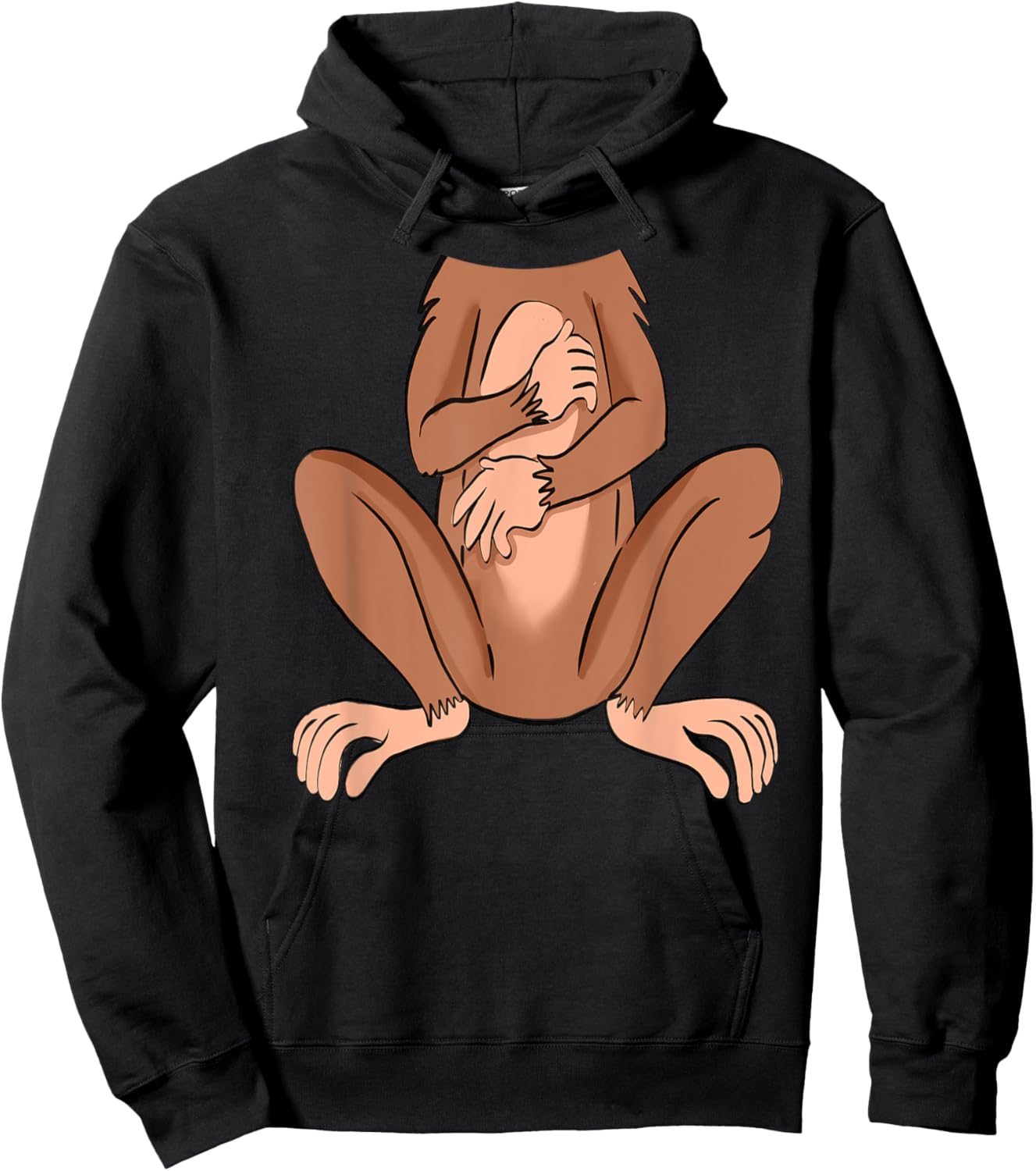 Monkey Halloween Costume Cute Pretend Monkey Outfit Hoodie - Hoodie | Black