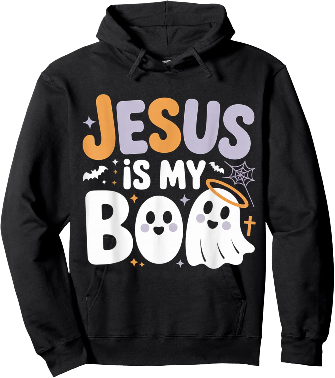 Jesus is My Boo Cute Christian Halloween Ghost Funny Hoodie - Hoodie | Black